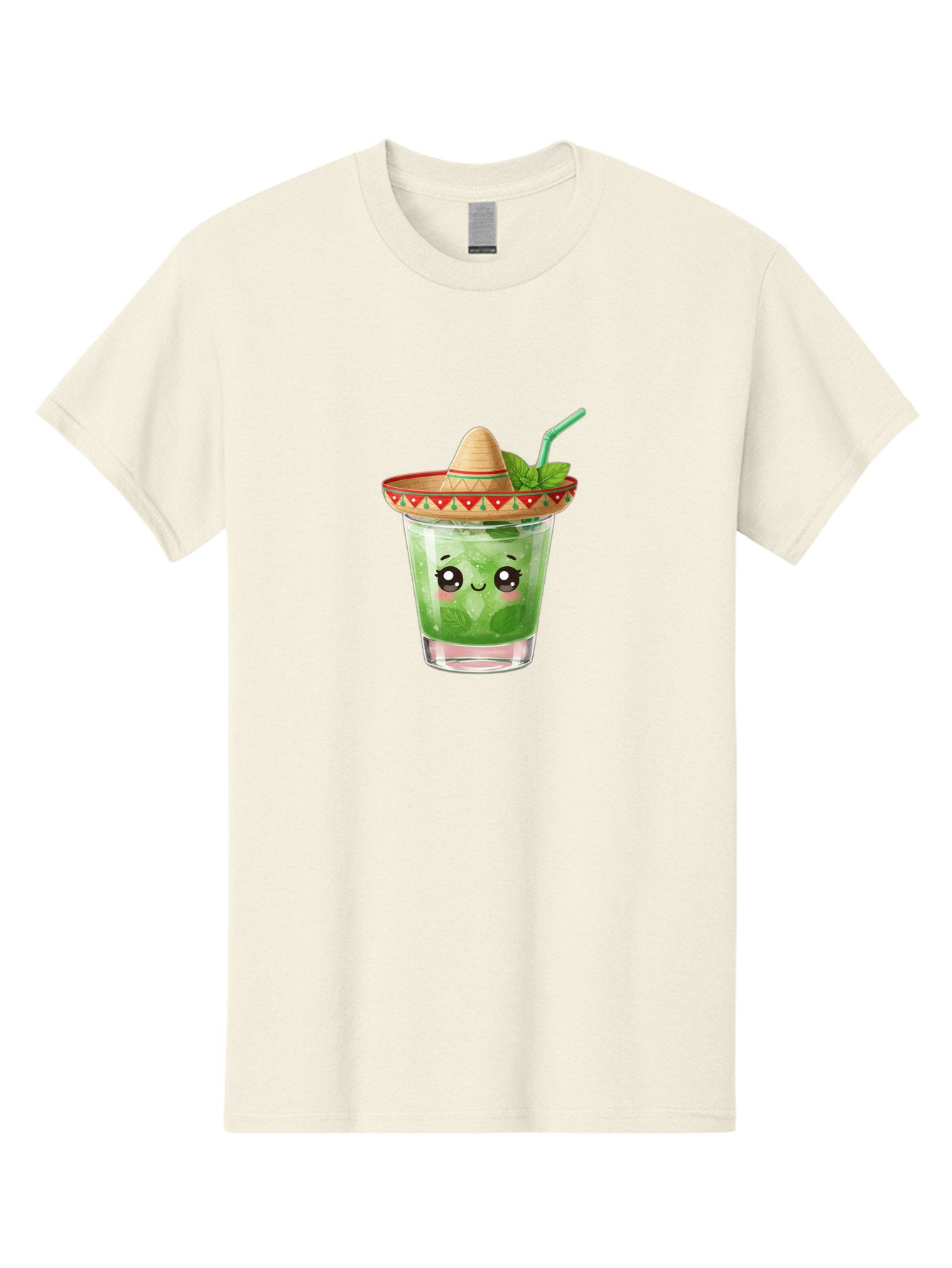 Mojito-With-Sombrero Men'S Graphic Tee, 100% Cotton, Comfortable Casual Summer Wear, Machine Washable, Mojito Cocktail, Refreshing Drink, Mint Leaves, Cute Face, Straw, Sombrero Hat, Festive Vibe, Cartoon Style, Fun Illustration, Summer Drink Bad332 8