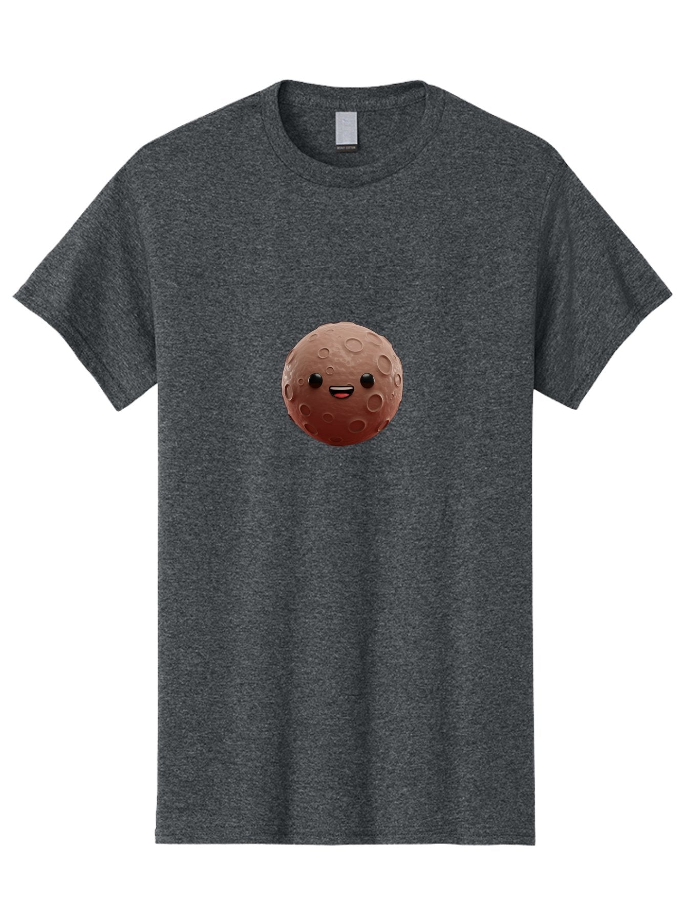 Moon-Character Men'S Graphic Tee, 100% Cotton, Comfortable Casual Summer Wear, Machine Washable, Cartoon Moon, Smiling Face, Lunar Surface, Craters, Adorable Character, Digital Illustration, 3D Rendering, Kawaii Art, Moon Emoji, Emoticon, Bad335 14