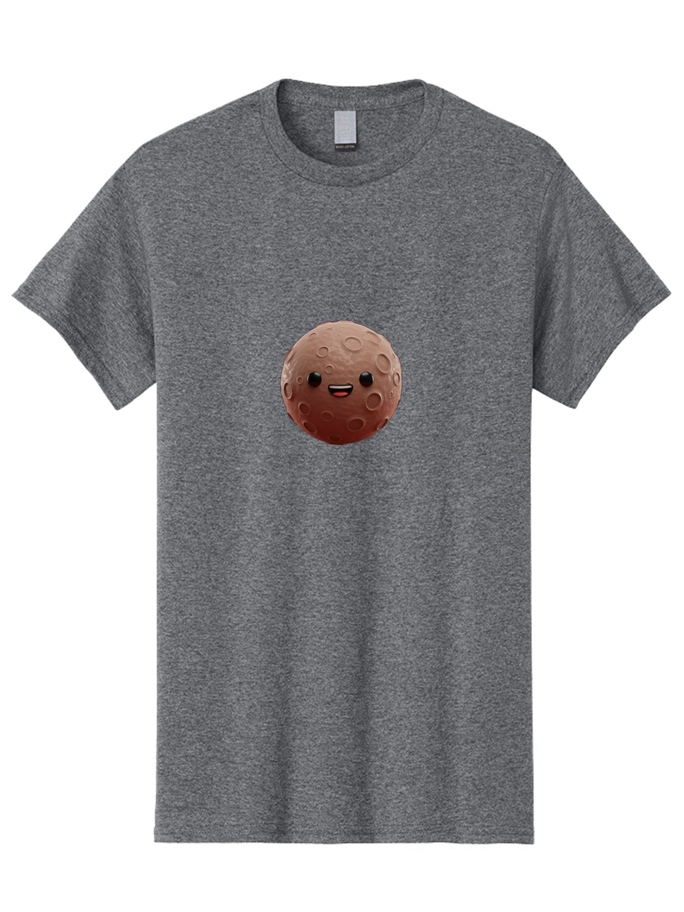 Moon-Character Men'S Graphic Tee, 100% Cotton, Comfortable Casual Summer Wear, Machine Washable, Cartoon Moon, Smiling Face, Lunar Surface, Craters, Adorable Character, Digital Illustration, 3D Rendering, Kawaii Art, Moon Emoji, Emoticon, Bad335 15