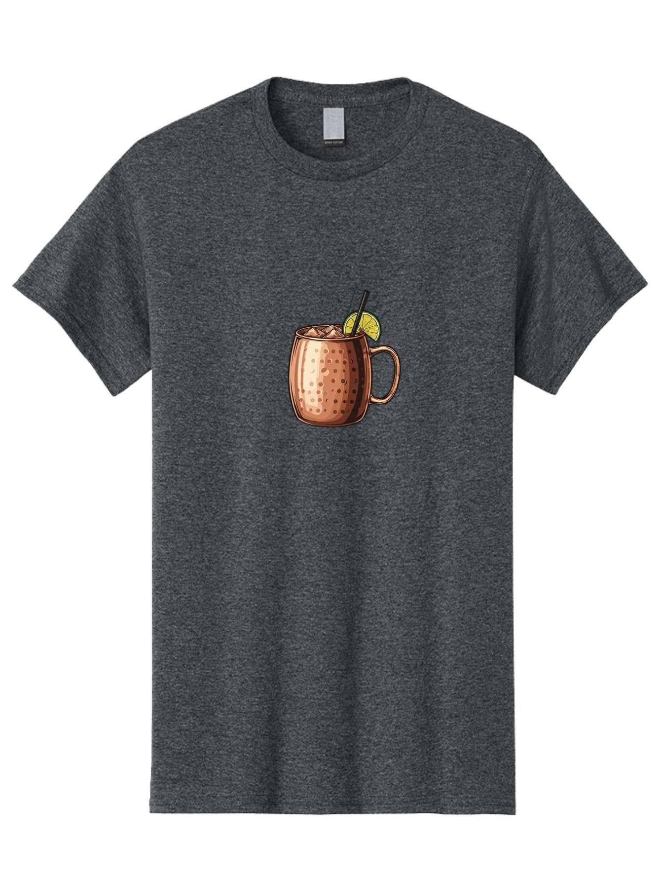 Moscow-Mule Men'S Graphic Tee, 100% Cotton, Comfortable Casual Summer Wear, Machine Washable, Copper Mug, Moscow Mule, Iced Drink, Lime Wedge, Black Straw, Condensation, Refreshing Cocktail, Cold Beverage, Summer Drink, Vodka Mixer Bad340 14