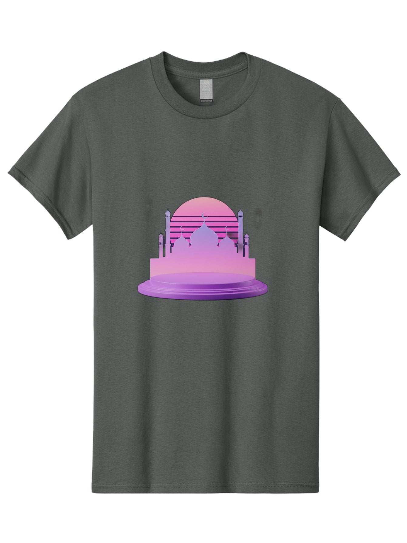 Mosque-Silhouette-1 Men'S Graphic Tee, 100% Cotton, Comfortable Casual Summer Wear, Machine Washable, Mosque Silhouette, Islamic Architecture, Cultural Heritage, Serene Atmosphere, Minimalist Design, Vibrant Colors, Peaceful Ambiance, Bad341 15