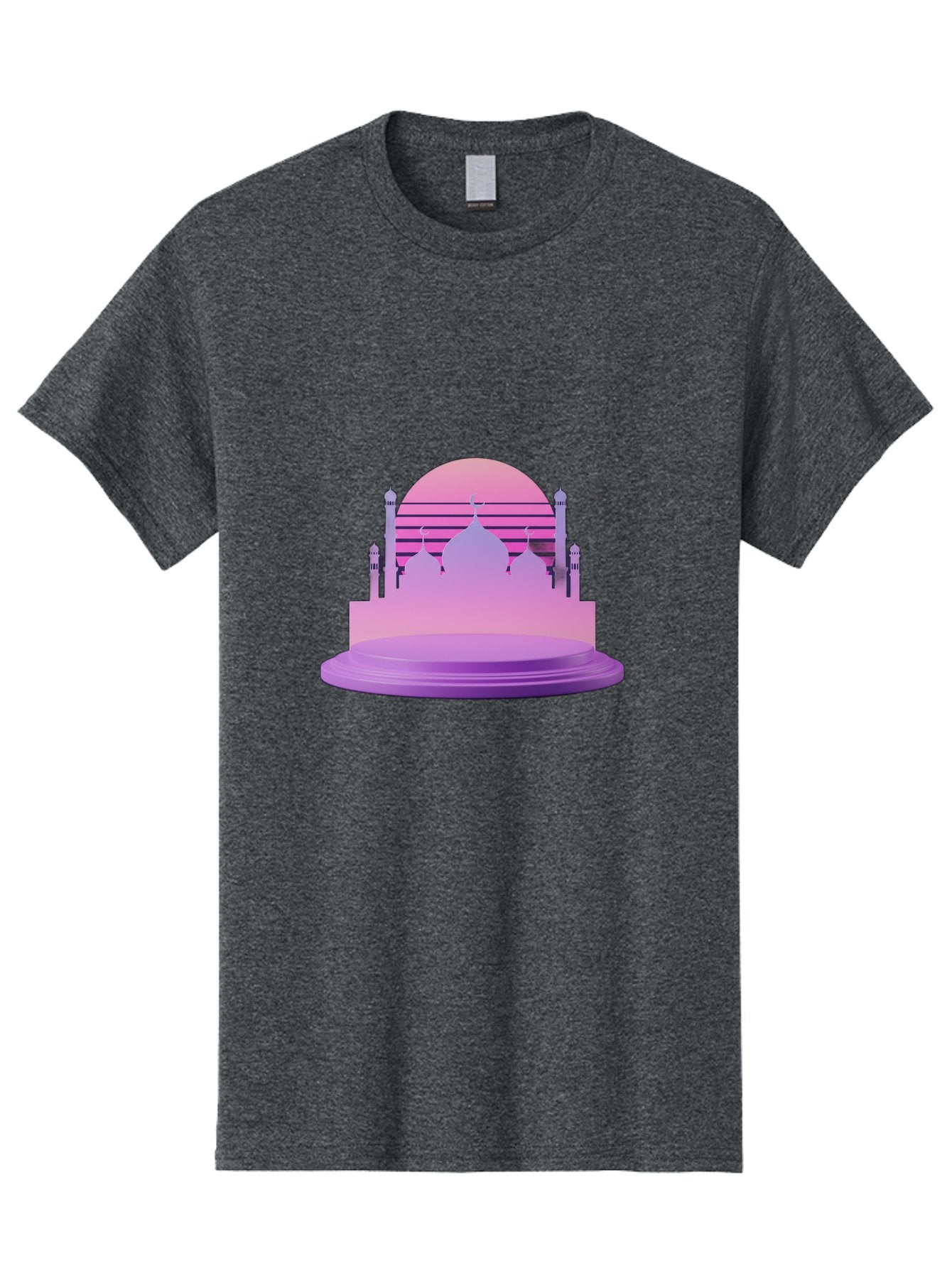 Mosque-Silhouette-1 Men'S Graphic Tee, 100% Cotton, Comfortable Casual Summer Wear, Machine Washable, Mosque Silhouette, Islamic Architecture, Cultural Heritage, Serene Atmosphere, Minimalist Design, Vibrant Colors, Peaceful Ambiance, Bad341 14