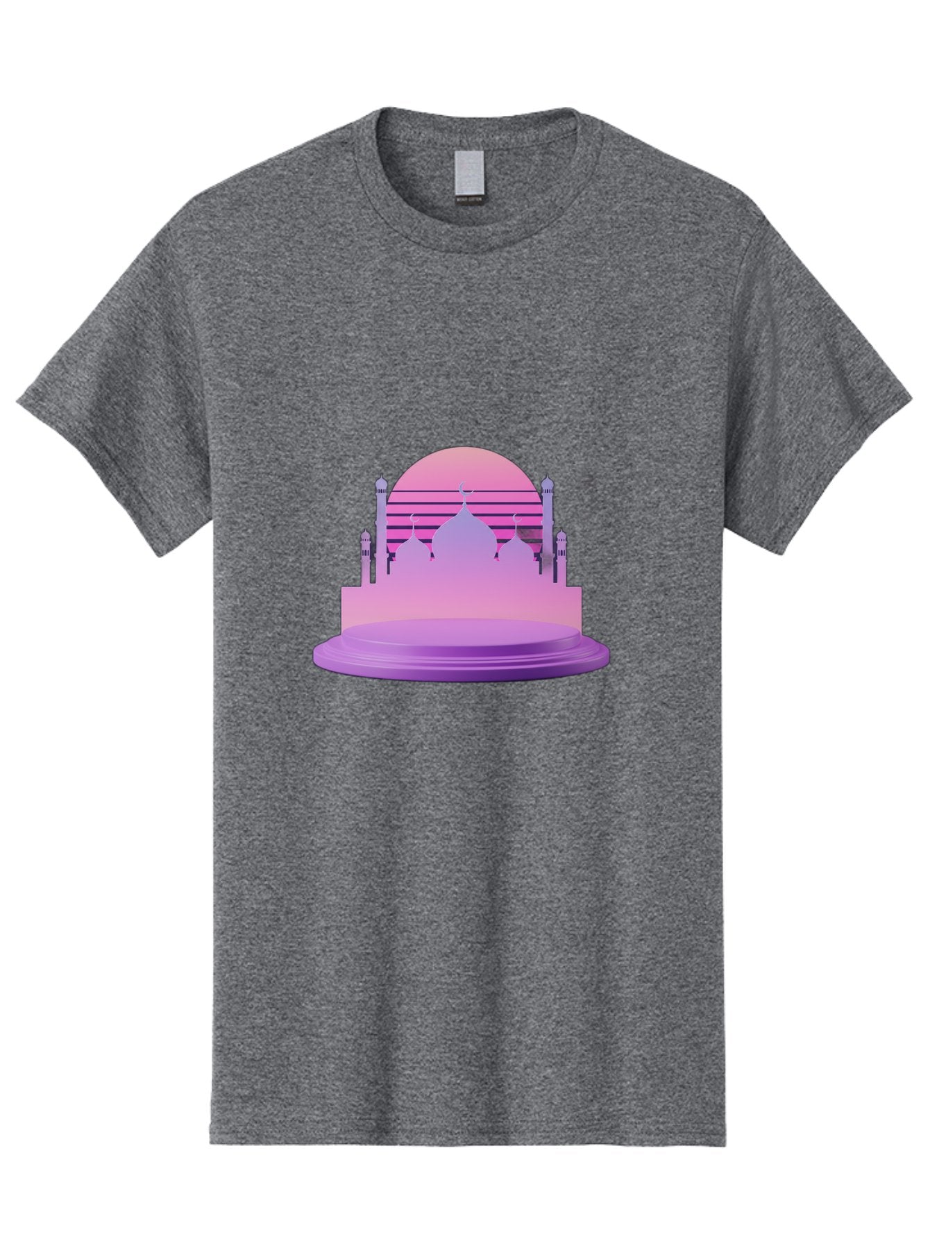 Mosque-Silhouette-1 Men'S Graphic Tee, 100% Cotton, Comfortable Casual Summer Wear, Machine Washable, Mosque Silhouette, Islamic Architecture, Cultural Heritage, Serene Atmosphere, Minimalist Design, Vibrant Colors, Peaceful Ambiance, Bad341 3
