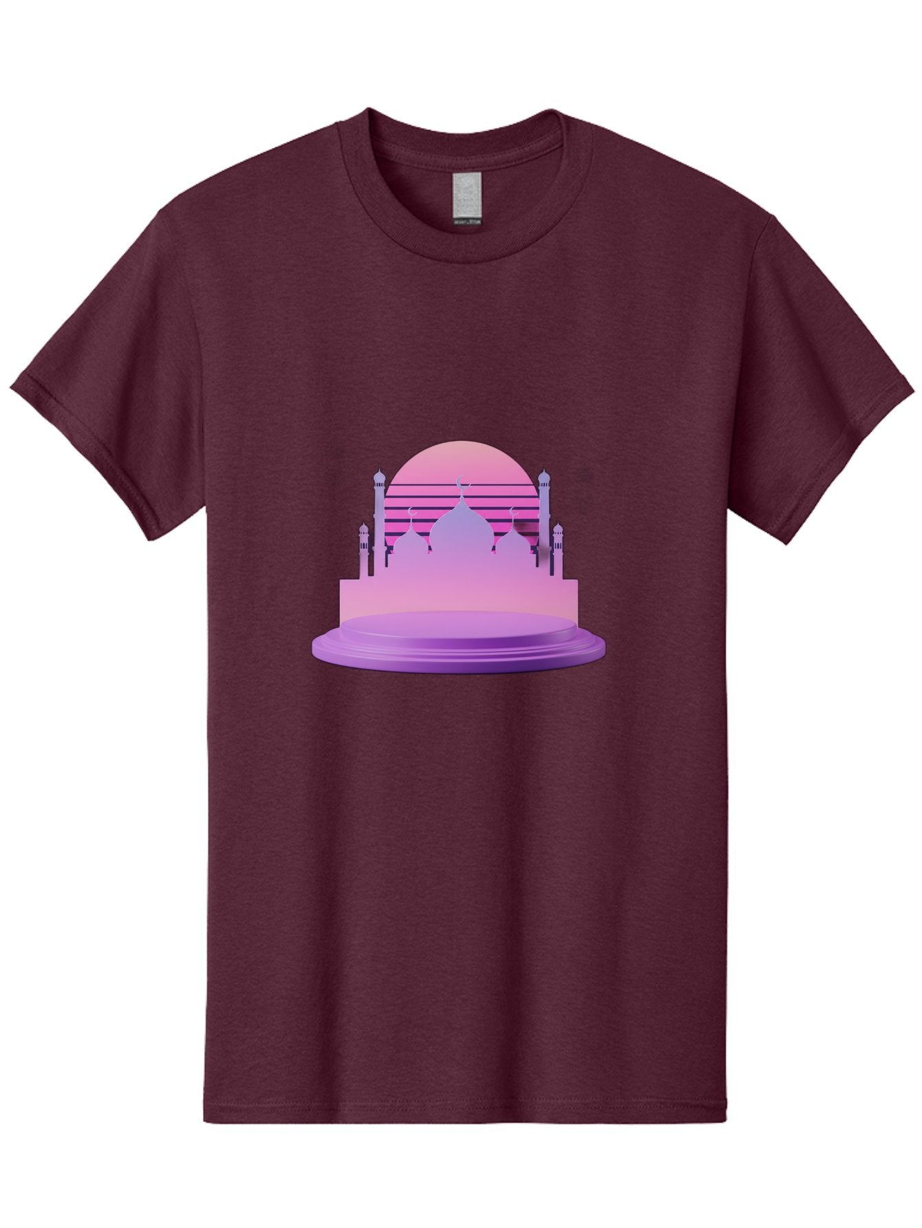 Mosque-Silhouette-1 Men'S Graphic Tee, 100% Cotton, Comfortable Casual Summer Wear, Machine Washable, Mosque Silhouette, Islamic Architecture, Cultural Heritage, Serene Atmosphere, Minimalist Design, Vibrant Colors, Peaceful Ambiance, Bad341 13
