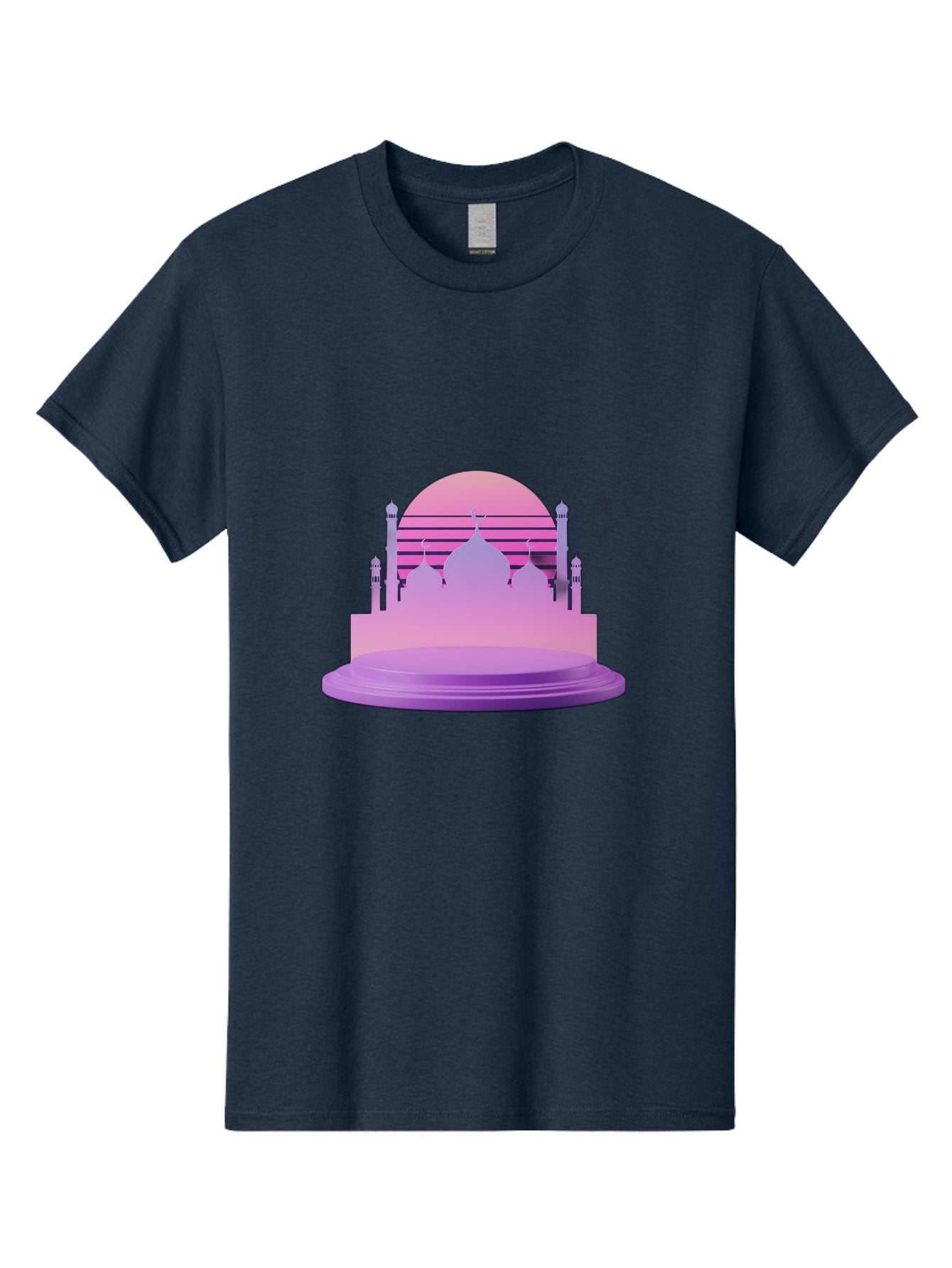 Mosque-Silhouette-1 Men'S Graphic Tee, 100% Cotton, Comfortable Casual Summer Wear, Machine Washable, Mosque Silhouette, Islamic Architecture, Cultural Heritage, Serene Atmosphere, Minimalist Design, Vibrant Colors, Peaceful Ambiance, Bad341 6