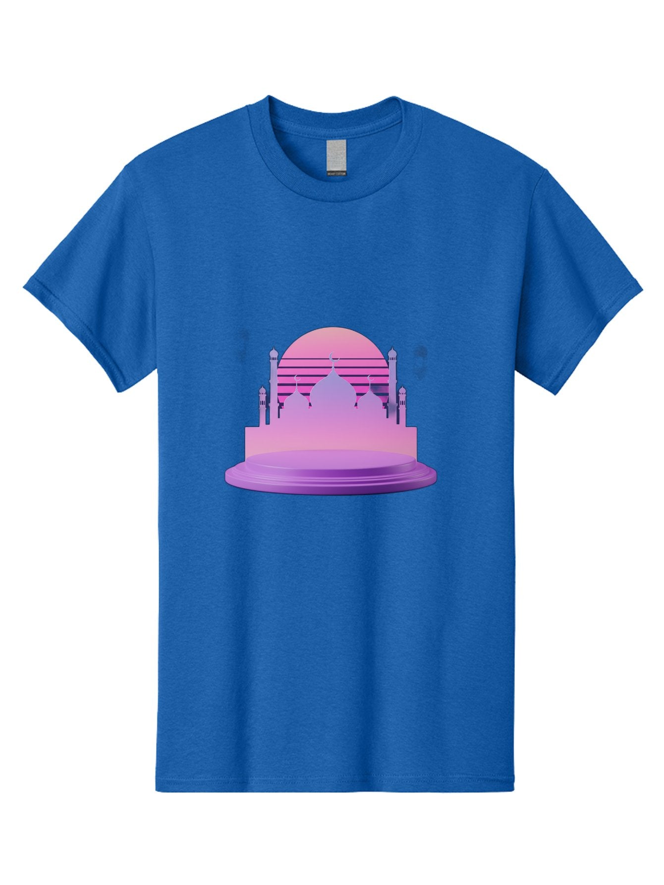 Mosque-Silhouette-1 Men'S Graphic Tee, 100% Cotton, Comfortable Casual Summer Wear, Machine Washable, Mosque Silhouette, Islamic Architecture, Cultural Heritage, Serene Atmosphere, Minimalist Design, Vibrant Colors, Peaceful Ambiance, Bad341 7