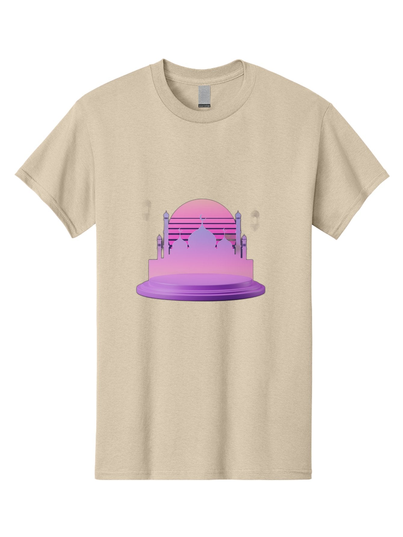 Mosque-Silhouette-1 Men'S Graphic Tee, 100% Cotton, Comfortable Casual Summer Wear, Machine Washable, Mosque Silhouette, Islamic Architecture, Cultural Heritage, Serene Atmosphere, Minimalist Design, Vibrant Colors, Peaceful Ambiance, Bad341 4