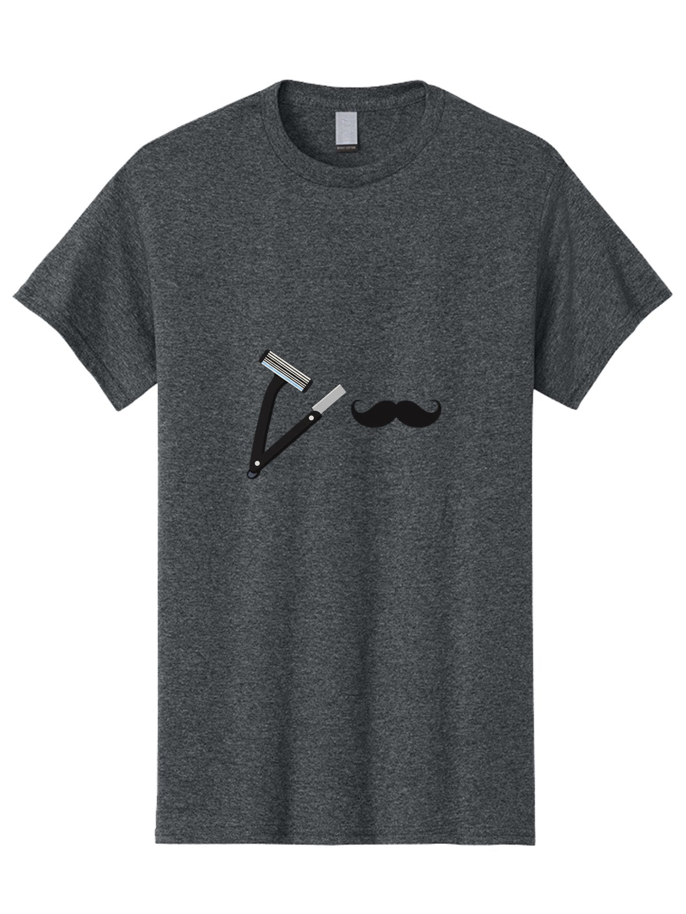 Mustache-Razor Men'S Graphic Tee, 100% Cotton, Comfortable Casual Summer Wear, Machine Washable, Straight Razor, Shaving Tools, Handlebar Mustache, Grooming, Men'S Grooming, Razor Blade, Facial Hair Bad349 10
