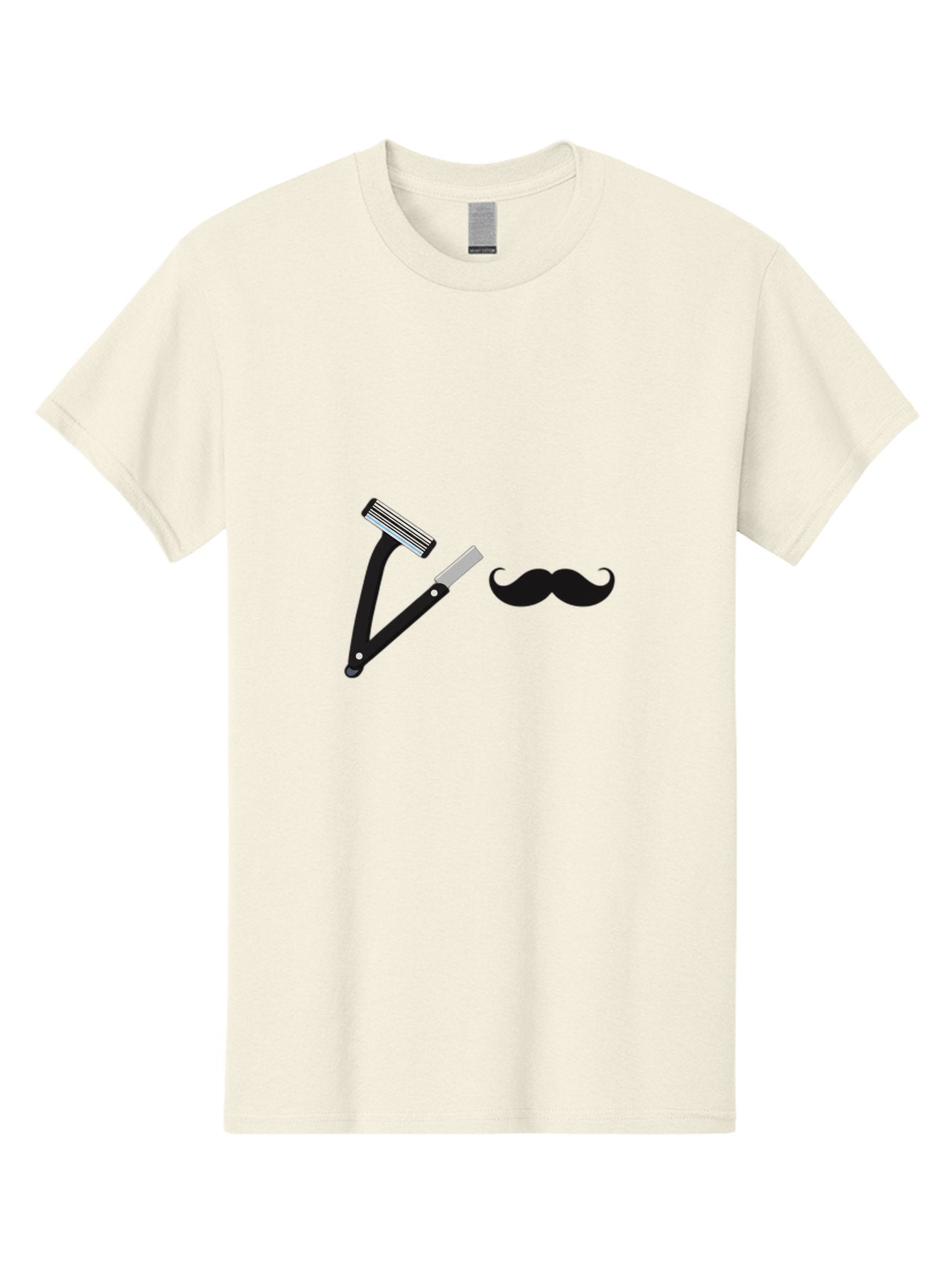 Mustache-Razor Men'S Graphic Tee, 100% Cotton, Comfortable Casual Summer Wear, Machine Washable, Straight Razor, Shaving Tools, Handlebar Mustache, Grooming, Men'S Grooming, Razor Blade, Facial Hair Bad349 11