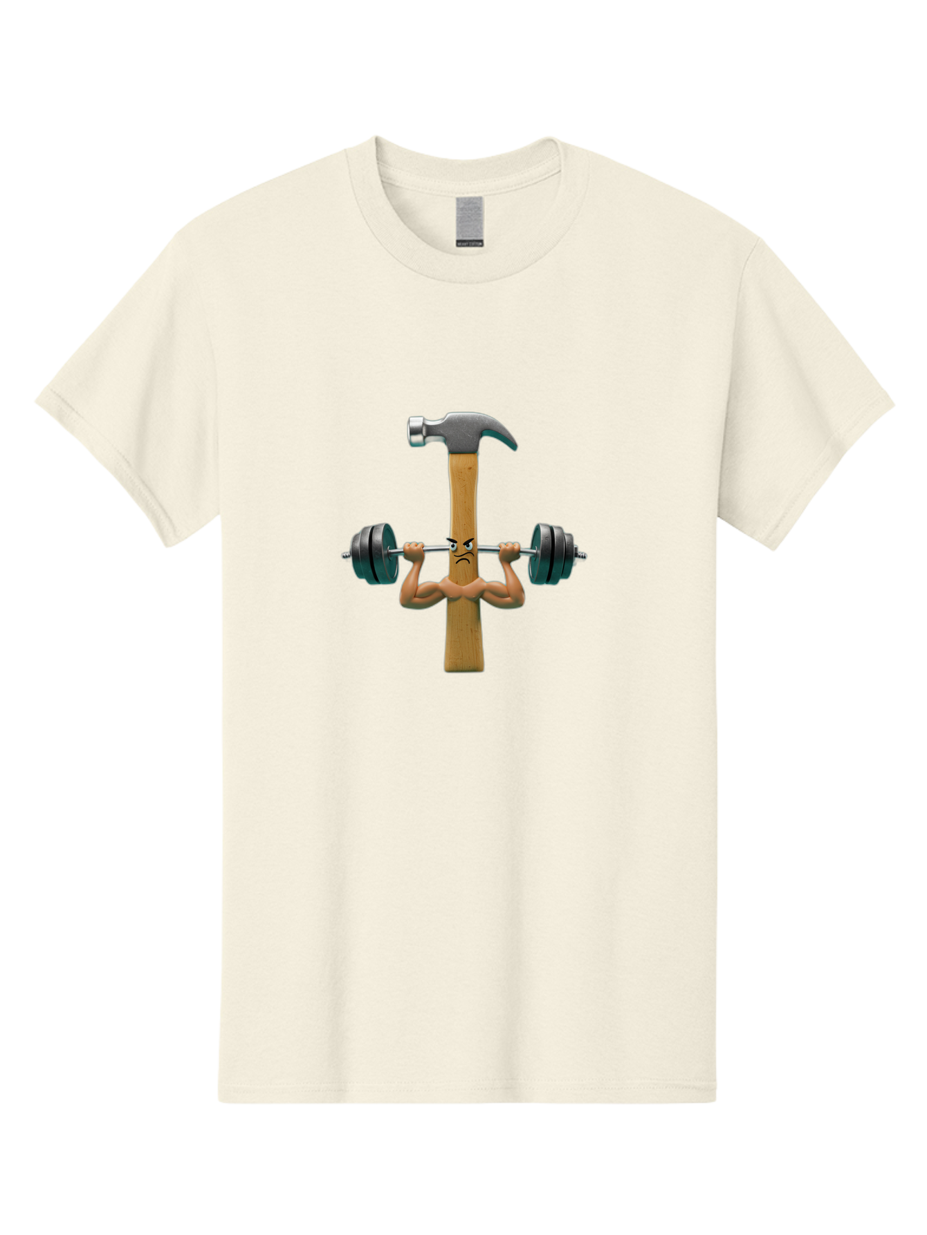 Nail-Weightlifting Men'S Graphic Tee, 100% Cotton, Comfortable Casual Summer Wear, Machine Washable, Nail Character, Weightlifting, Dumbbell, Strong Nail, Fitness, Muscular, Cartoon Character, Humorous, Comical, Funny, Nail With Muscles Bad352