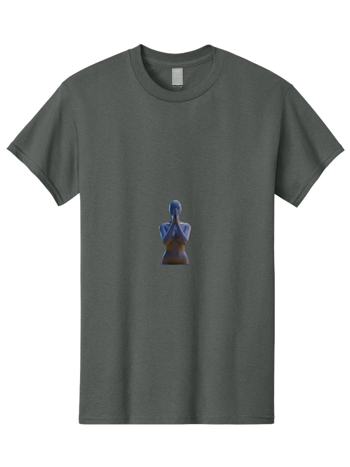 Namaste-Statue Men'S Graphic Tee, 100% Cotton, Comfortable Casual Summer Wear, Machine Washable, Mannequin Statue, Praying Pose, Hands Together, Minimalist Design, Gray Tone, Calm Atmosphere, Modern Art, Stillness, Contemplation Bad354 13
