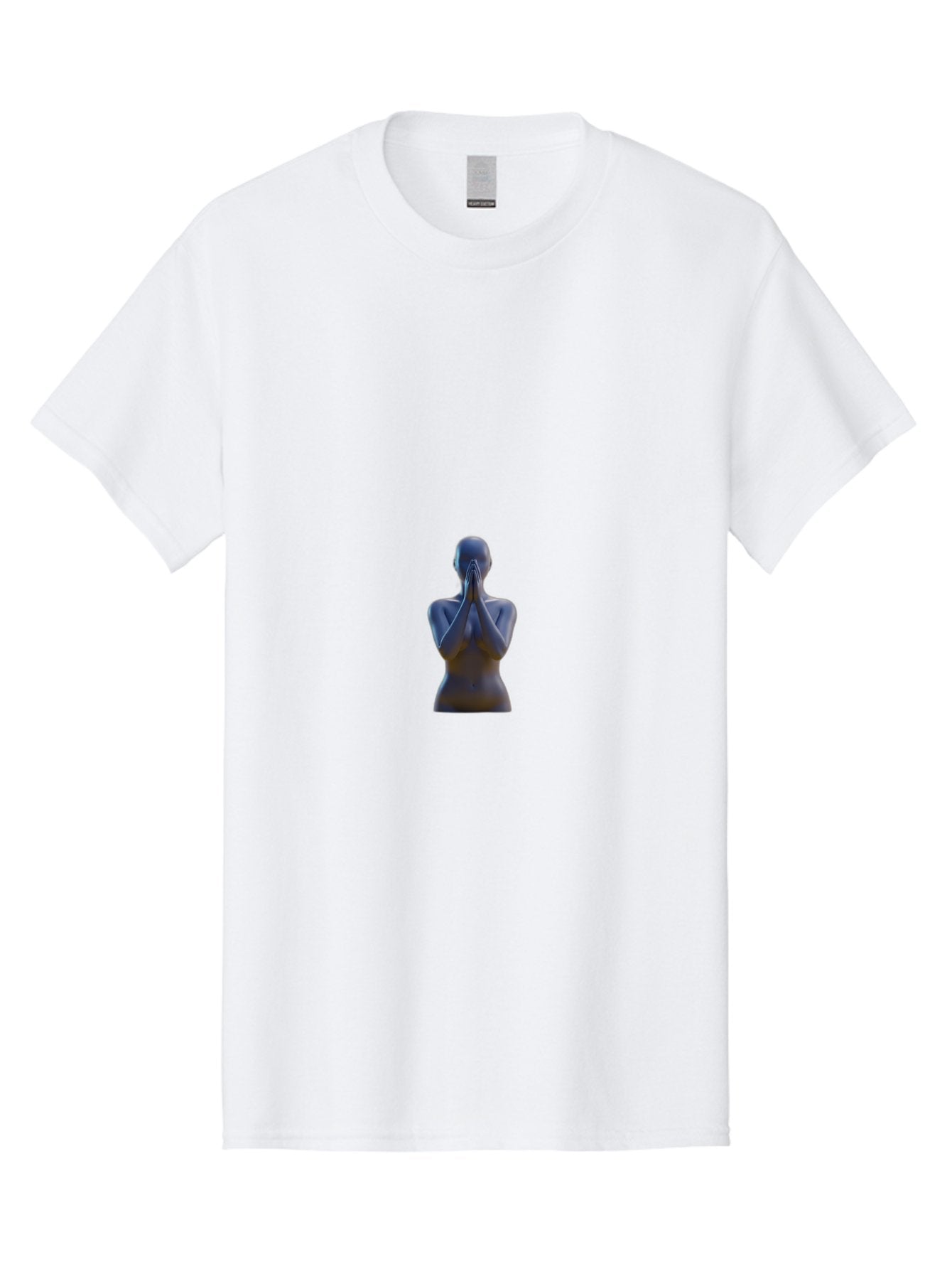 Namaste-Statue Men'S Graphic Tee, 100% Cotton, Comfortable Casual Summer Wear, Machine Washable, Mannequin Statue, Praying Pose, Hands Together, Minimalist Design, Gray Tone, Calm Atmosphere, Modern Art, Stillness, Contemplation Bad354 14