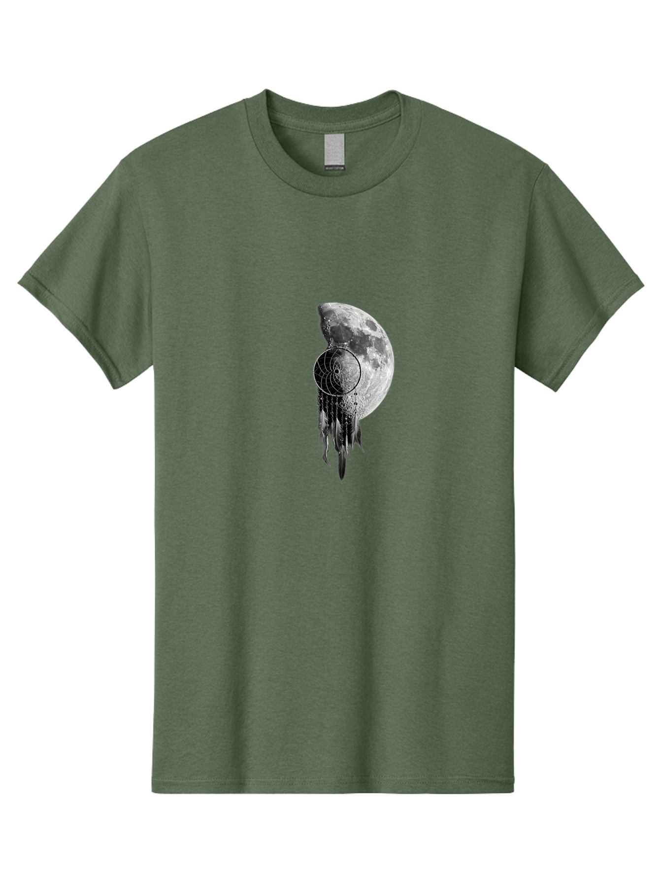 Nautilus-Moon Men'S Graphic Tee, 100% Cotton, Comfortable Casual Summer Wear, Machine Washable, Jellyfish, Moon, Lunar Cycle, Ocean Creatures, Surreal Art, Mystical Imagery, Ethereal Atmosphere, Abstract Design, Monochrome Illustration Bad356 4