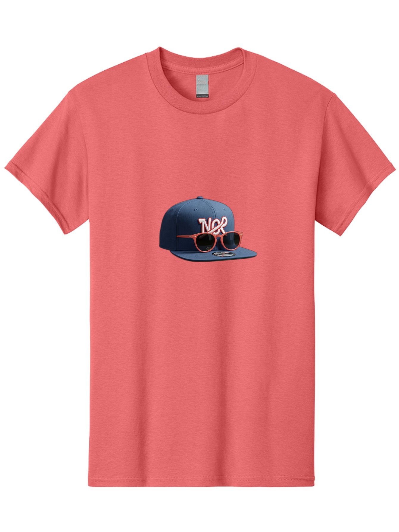 Ncr-Baseball-Cap Men'S Graphic Tee, 100% Cotton, Comfortable Casual Summer Wear, Machine Washable, Baseball Cap, Ncr Logo, Sunglasses On Hat, Red Frames, Dark Lenses, New Era Cap, Fashion Accessory, Streetwear Style, Casual Wear, Trendy Hat Bad358