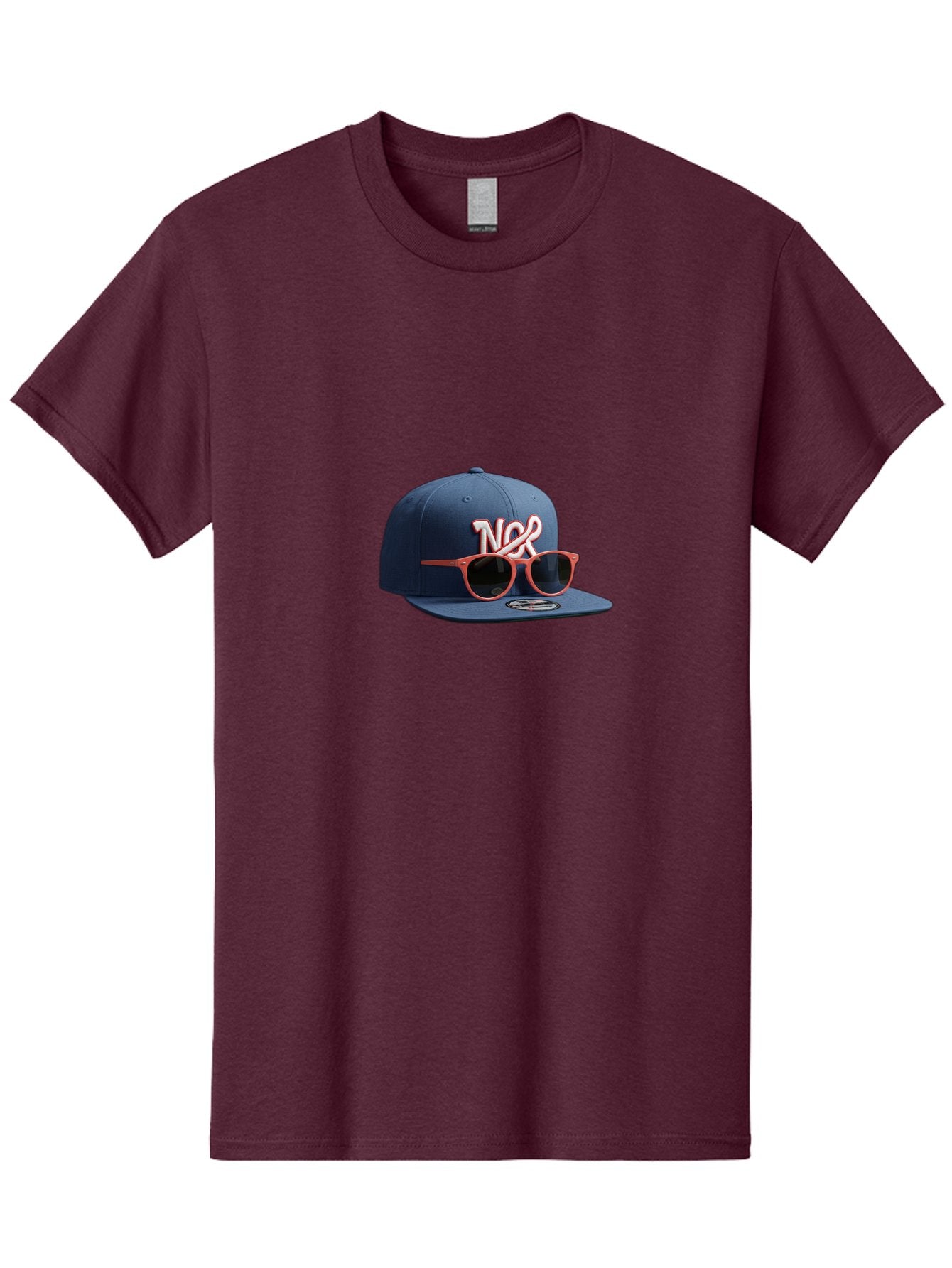 Ncr-Baseball-Cap Men'S Graphic Tee, 100% Cotton, Comfortable Casual Summer Wear, Machine Washable, Baseball Cap, Ncr Logo, Sunglasses On Hat, Red Frames, Dark Lenses, New Era Cap, Fashion Accessory, Streetwear Style, Casual Wear, Trendy Hat Bad358 10