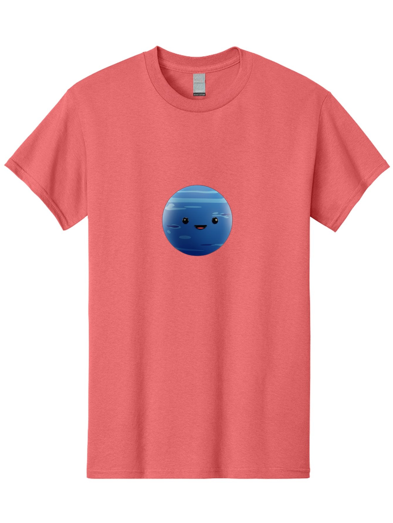 Neptune Men'S Graphic Tee, 100% Cotton, Comfortable Casual Summer Wear, Machine Washable, Cartoon Neptune, Smiling Planet, Blue Planet, Gas Giant, Solar System, Cartoon Character, Astronomy, Space Bad362 12