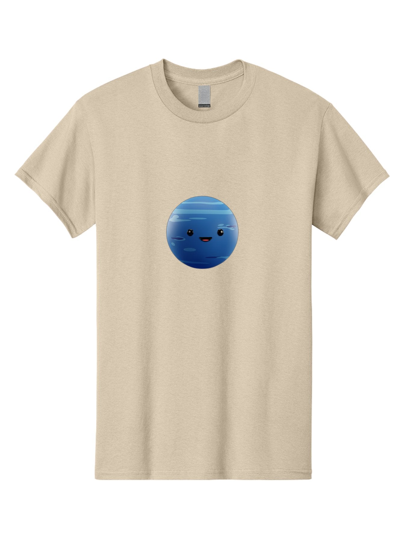 Neptune Men'S Graphic Tee, 100% Cotton, Comfortable Casual Summer Wear, Machine Washable, Cartoon Neptune, Smiling Planet, Blue Planet, Gas Giant, Solar System, Cartoon Character, Astronomy, Space Bad362 14