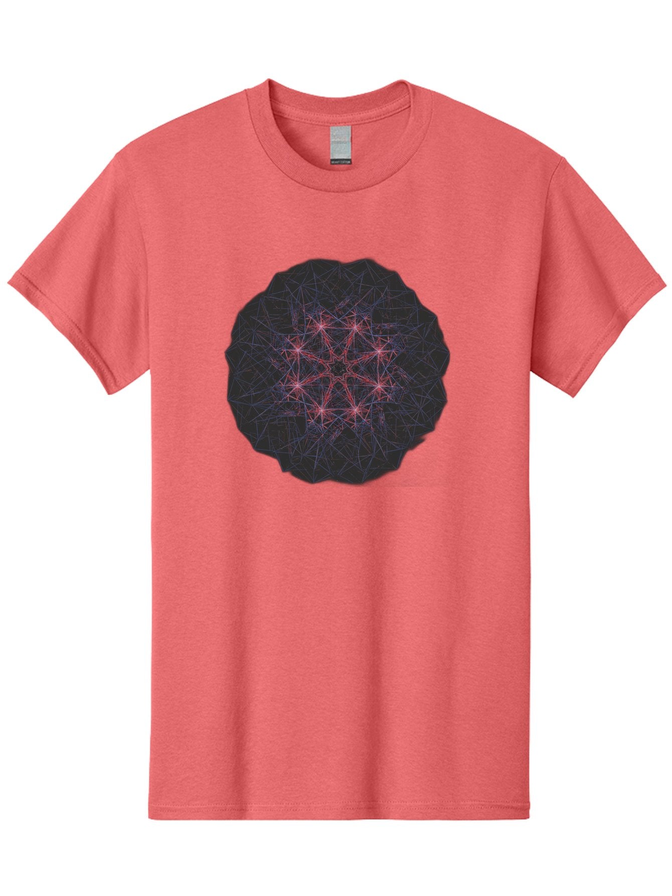 Network-Cluster Men'S Graphic Tee, 100% Cotton, Comfortable Casual Summer Wear, Machine Washable, Complex Network, Interconnected Nodes, Red And Blue Lines, Futuristic Design, Abstract Pattern, Web-Like Structure, Technological Innovation, Bad363 8