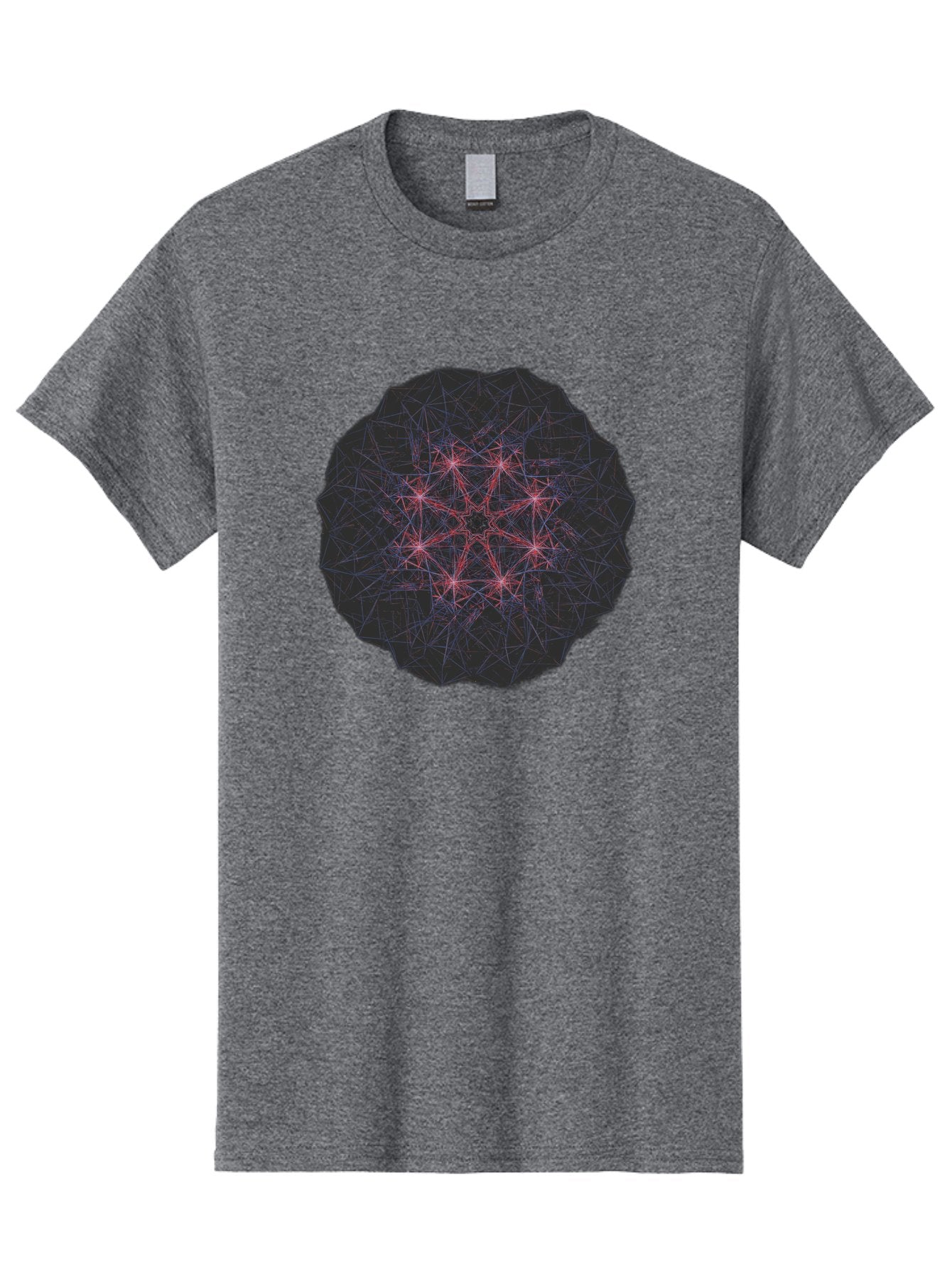 Network-Cluster Men'S Graphic Tee, 100% Cotton, Comfortable Casual Summer Wear, Machine Washable, Complex Network, Interconnected Nodes, Red And Blue Lines, Futuristic Design, Abstract Pattern, Web-Like Structure, Technological Innovation, Bad363 15