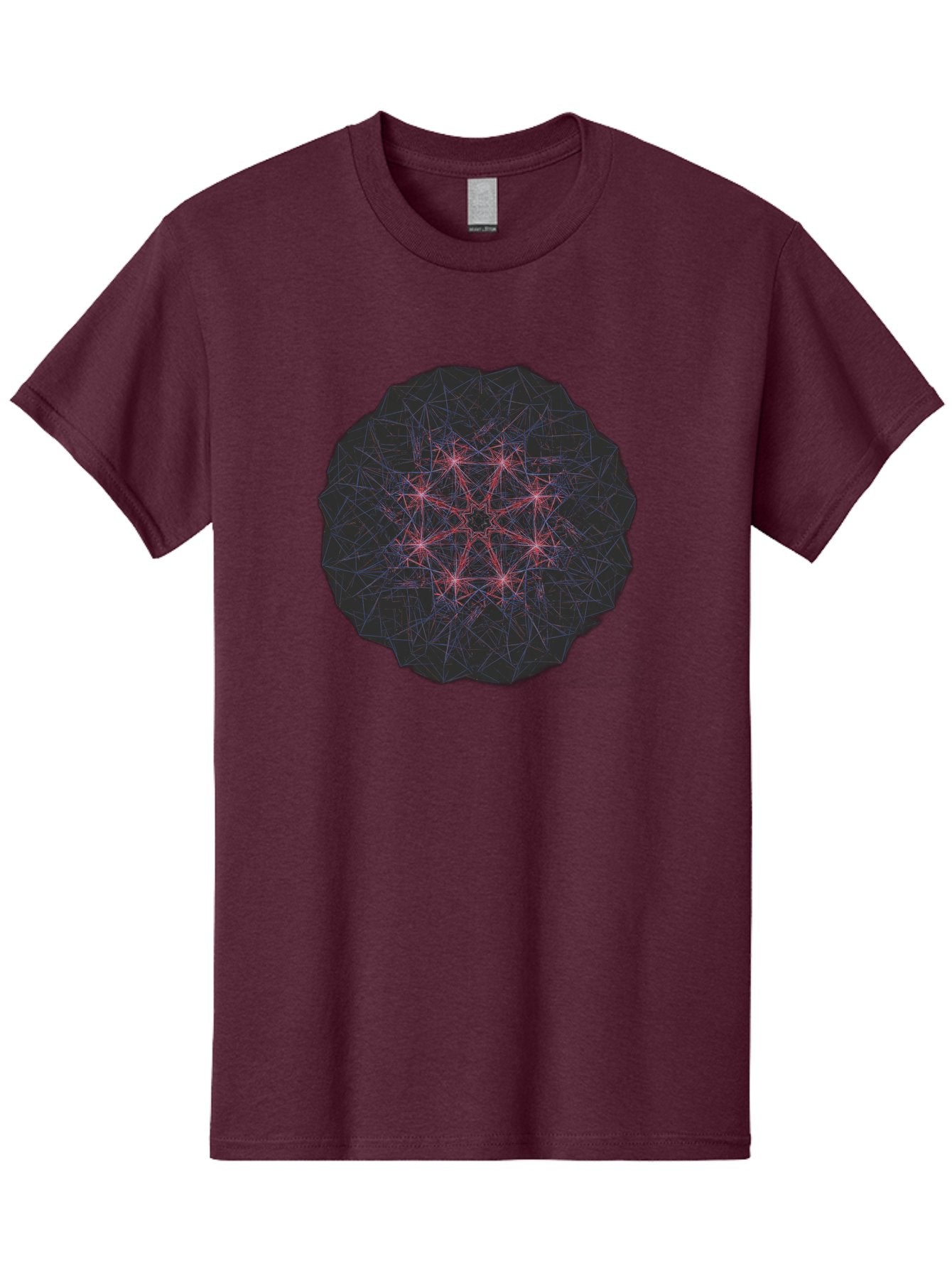Network-Cluster Men'S Graphic Tee, 100% Cotton, Comfortable Casual Summer Wear, Machine Washable, Complex Network, Interconnected Nodes, Red And Blue Lines, Futuristic Design, Abstract Pattern, Web-Like Structure, Technological Innovation, Bad363 14