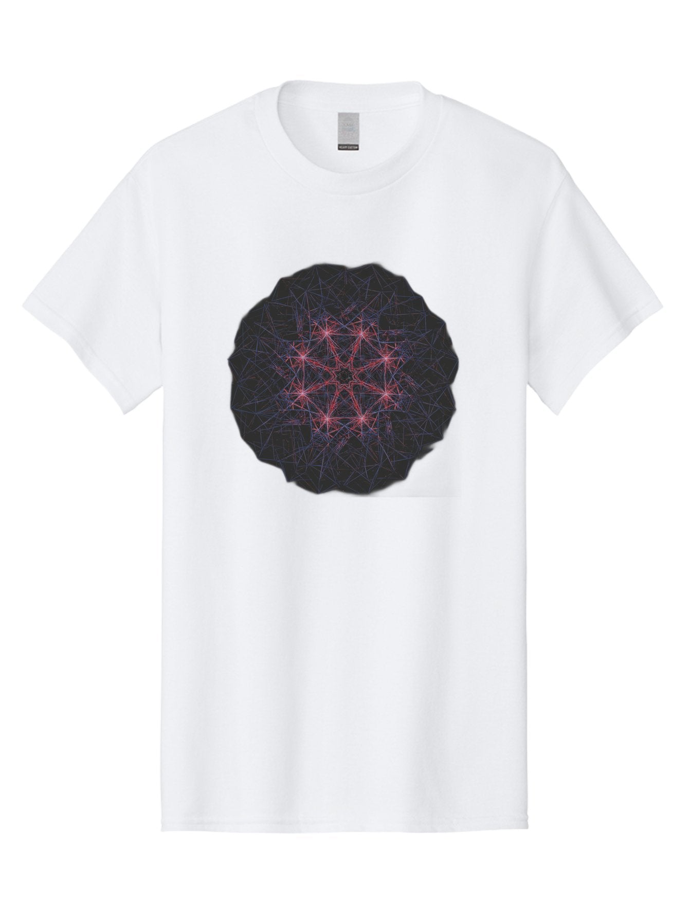 Network-Cluster Men'S Graphic Tee, 100% Cotton, Comfortable Casual Summer Wear, Machine Washable, Complex Network, Interconnected Nodes, Red And Blue Lines, Futuristic Design, Abstract Pattern, Web-Like Structure, Technological Innovation, Bad363 10
