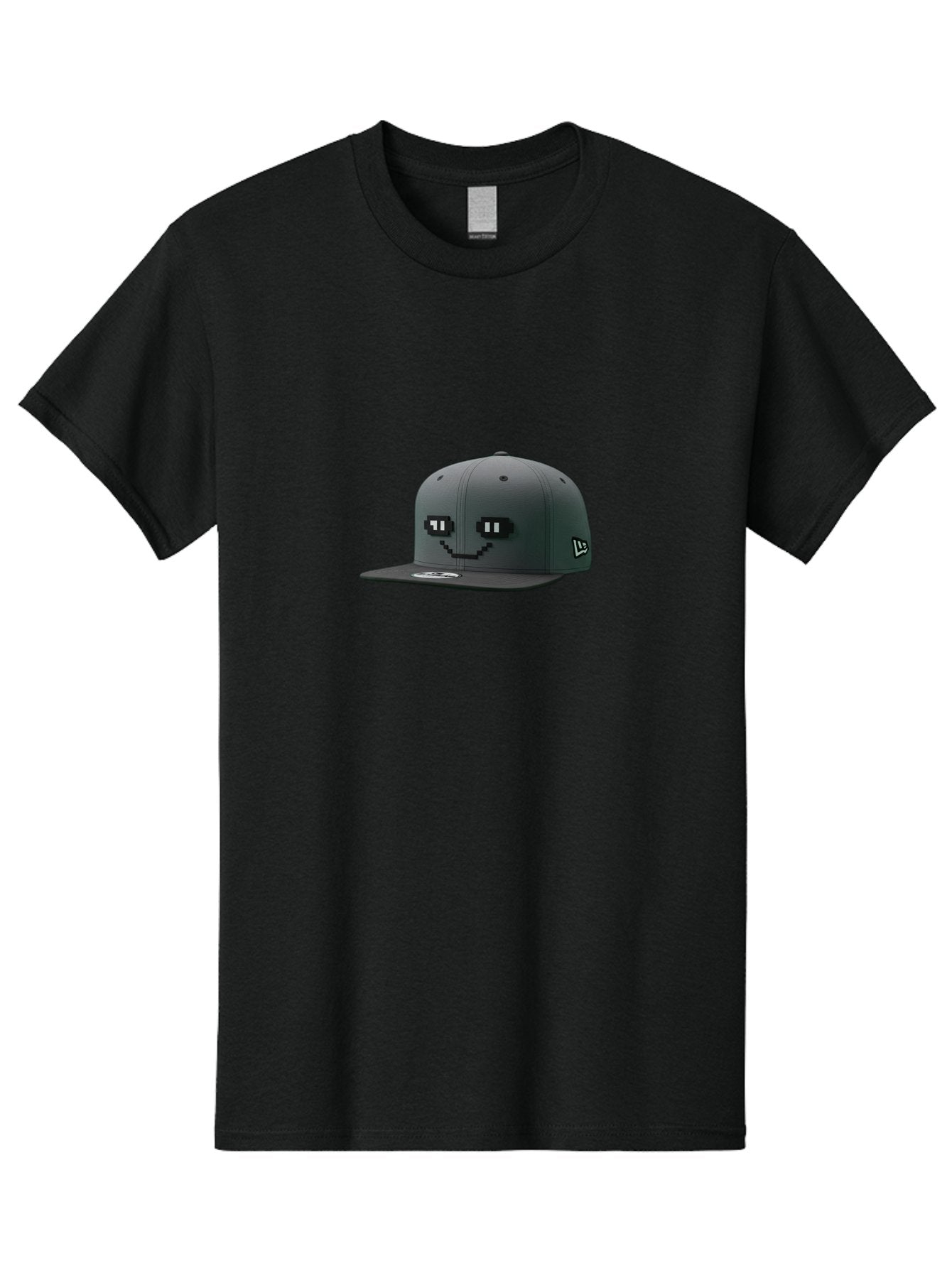 New-Era-Cap-1 Men'S Graphic Tee, 100% Cotton, Comfortable Casual Summer Wear, Machine Washable, Black Snapback Hat, Pac-Man Design, Pixel Art, Gaming Accessory, Streetwear Fashion, Trendy Apparel, Casual Wear, Black Cap Bad366 15