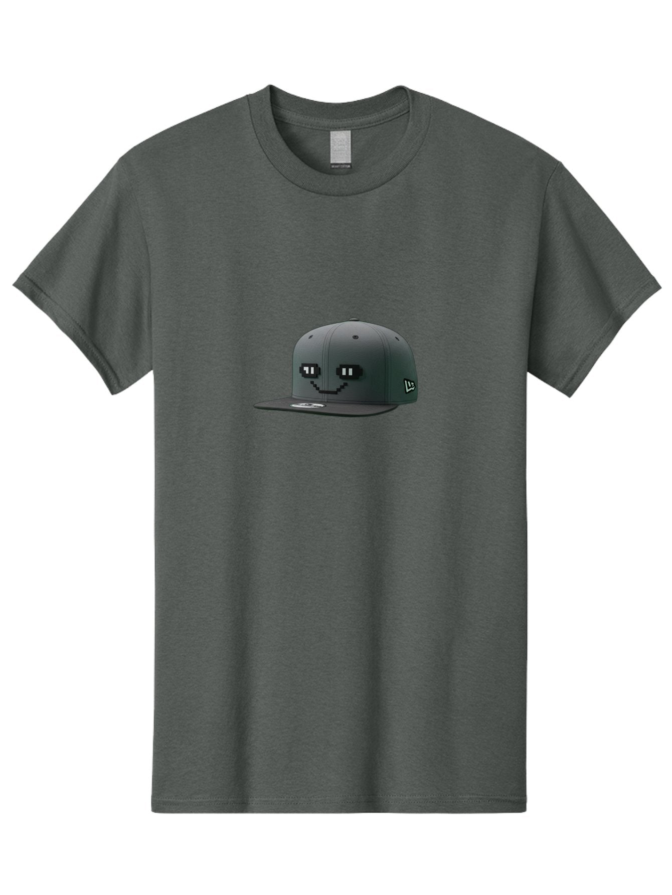 New-Era-Cap-1 Men'S Graphic Tee, 100% Cotton, Comfortable Casual Summer Wear, Machine Washable, Black Snapback Hat, Pac-Man Design, Pixel Art, Gaming Accessory, Streetwear Fashion, Trendy Apparel, Casual Wear, Black Cap Bad366 8