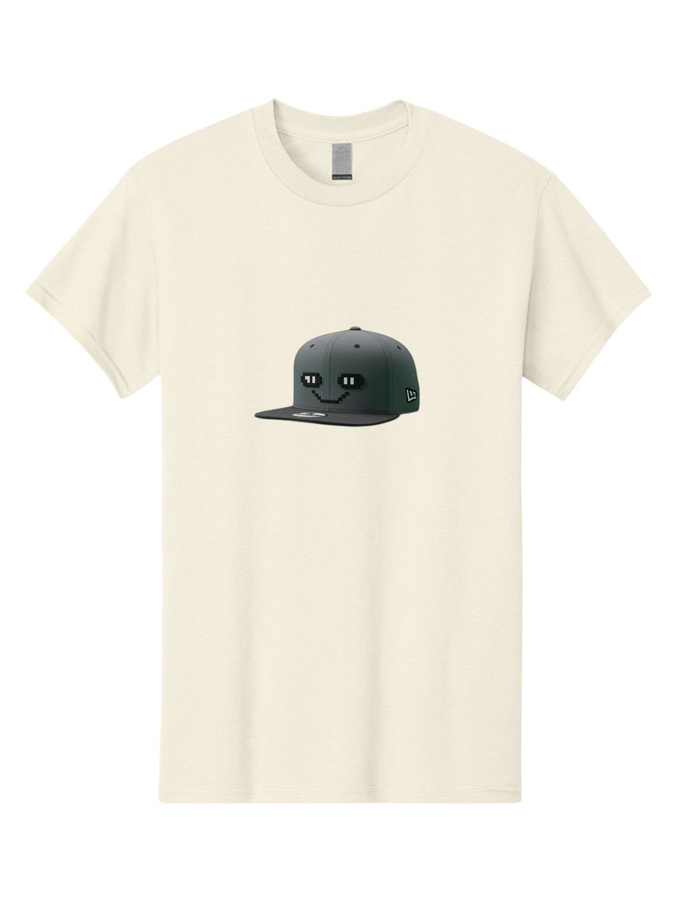 New-Era-Cap-1 Men'S Graphic Tee, 100% Cotton, Comfortable Casual Summer Wear, Machine Washable, Black Snapback Hat, Pac-Man Design, Pixel Art, Gaming Accessory, Streetwear Fashion, Trendy Apparel, Casual Wear, Black Cap Bad366 6