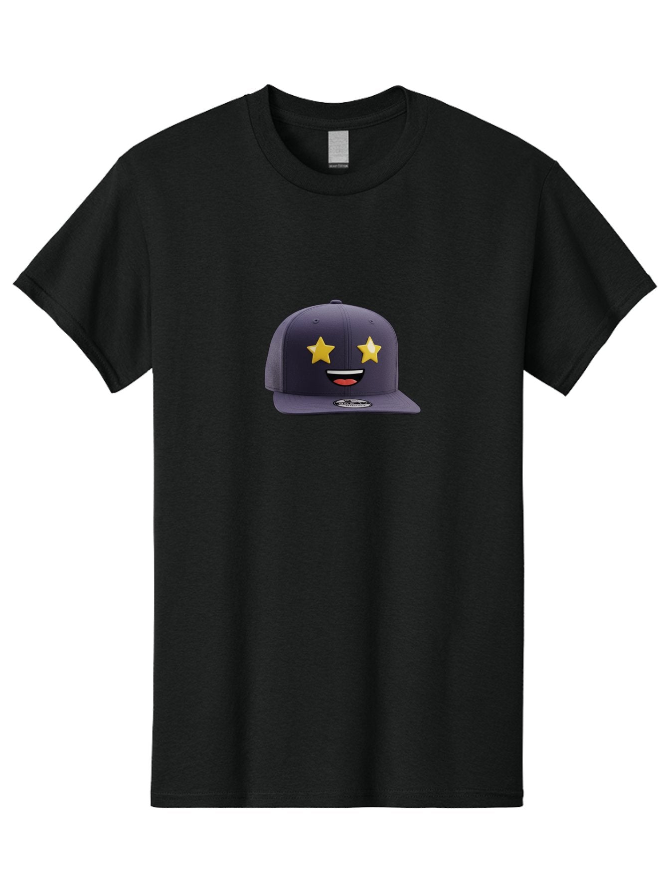 New-Era-Cap Men'S Graphic Tee, 100% Cotton, Comfortable Casual Summer Wear, Machine Washable, Baseball Cap, Emoji Face, Star Eyes, Smiling Mouth, Streetwear Fashion, Casual Style, Sports Headwear, Logo Sticker Bad368 12