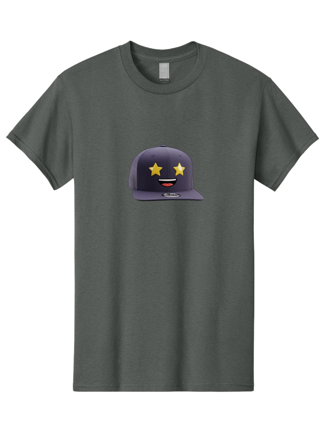 New-Era-Cap Men'S Graphic Tee, 100% Cotton, Comfortable Casual Summer Wear, Machine Washable, Baseball Cap, Emoji Face, Star Eyes, Smiling Mouth, Streetwear Fashion, Casual Style, Sports Headwear, Logo Sticker Bad368 6