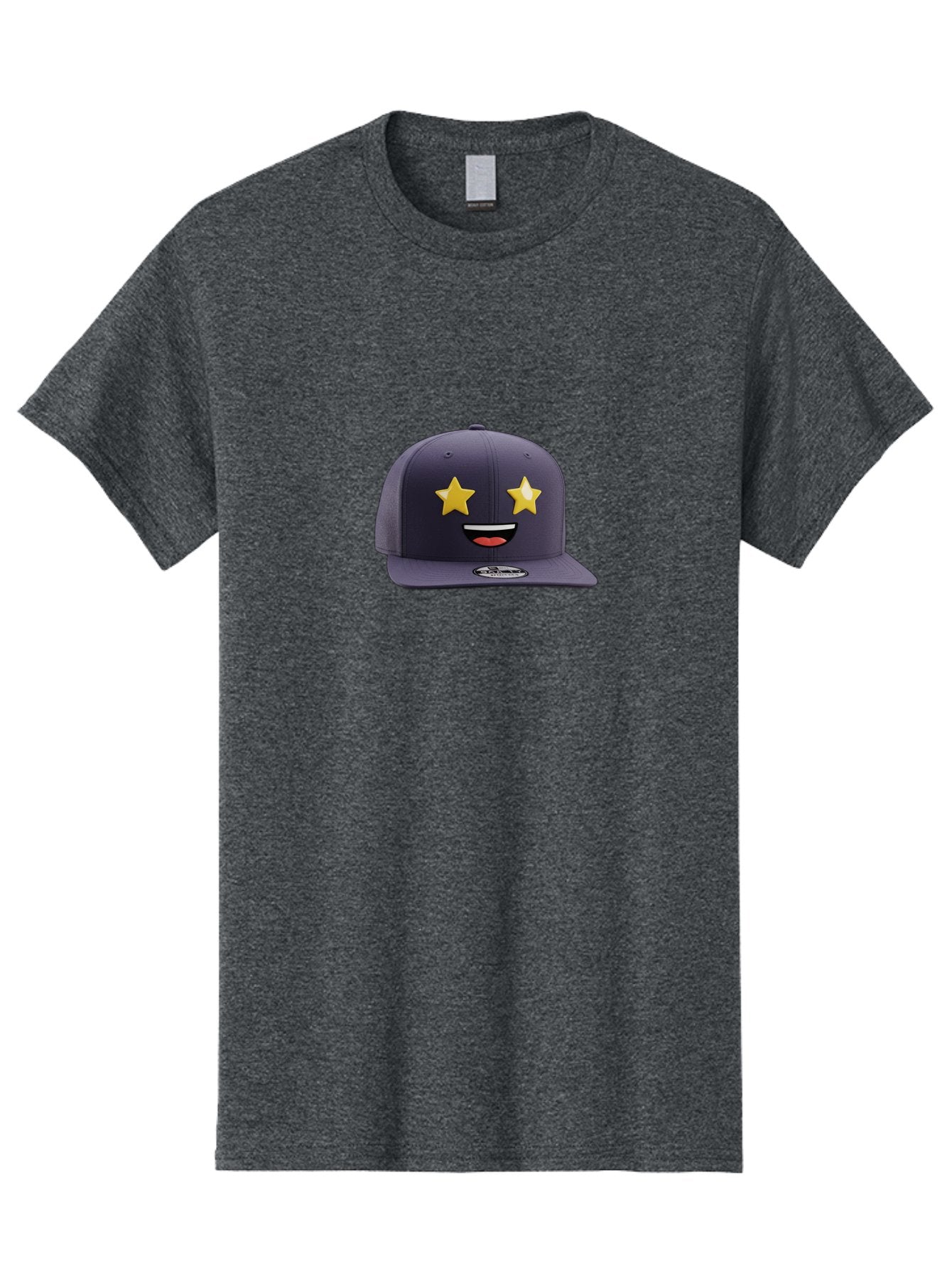 New-Era-Cap Men'S Graphic Tee, 100% Cotton, Comfortable Casual Summer Wear, Machine Washable, Baseball Cap, Emoji Face, Star Eyes, Smiling Mouth, Streetwear Fashion, Casual Style, Sports Headwear, Logo Sticker Bad368