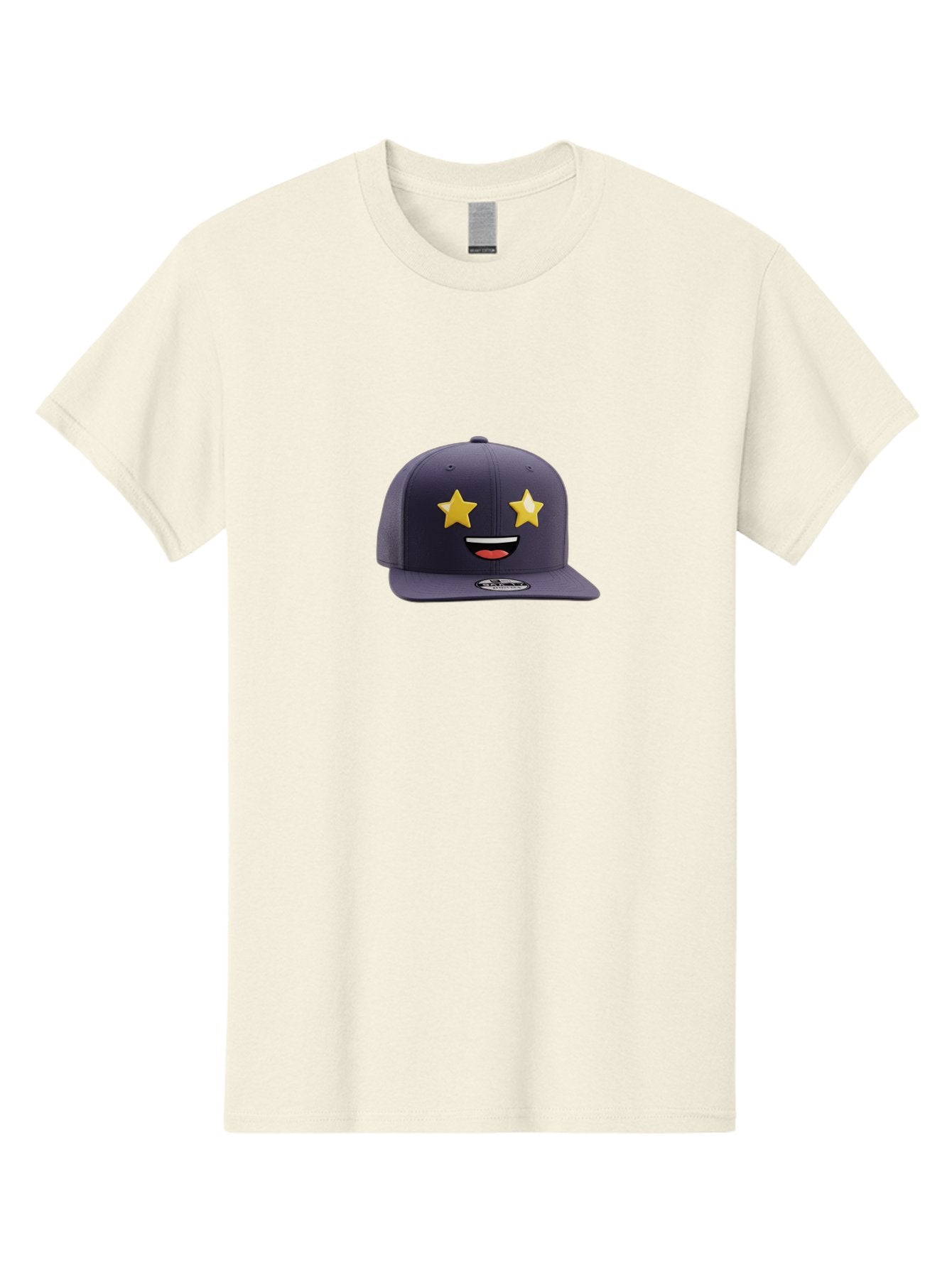 New-Era-Cap Men'S Graphic Tee, 100% Cotton, Comfortable Casual Summer Wear, Machine Washable, Baseball Cap, Emoji Face, Star Eyes, Smiling Mouth, Streetwear Fashion, Casual Style, Sports Headwear, Logo Sticker Bad368 5