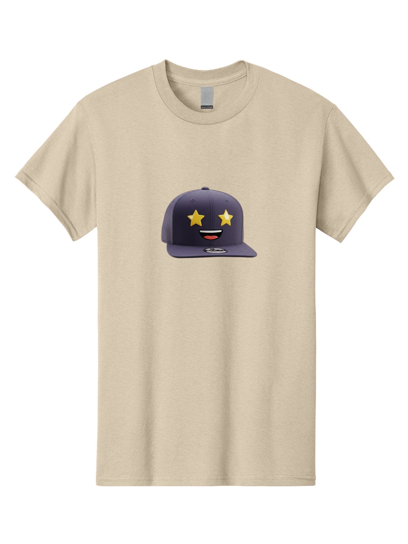 New-Era-Cap Men'S Graphic Tee, 100% Cotton, Comfortable Casual Summer Wear, Machine Washable, Baseball Cap, Emoji Face, Star Eyes, Smiling Mouth, Streetwear Fashion, Casual Style, Sports Headwear, Logo Sticker Bad368 8