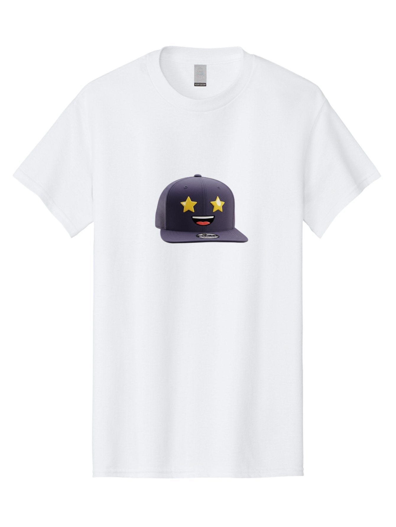 New-Era-Cap Men'S Graphic Tee, 100% Cotton, Comfortable Casual Summer Wear, Machine Washable, Baseball Cap, Emoji Face, Star Eyes, Smiling Mouth, Streetwear Fashion, Casual Style, Sports Headwear, Logo Sticker Bad368 13