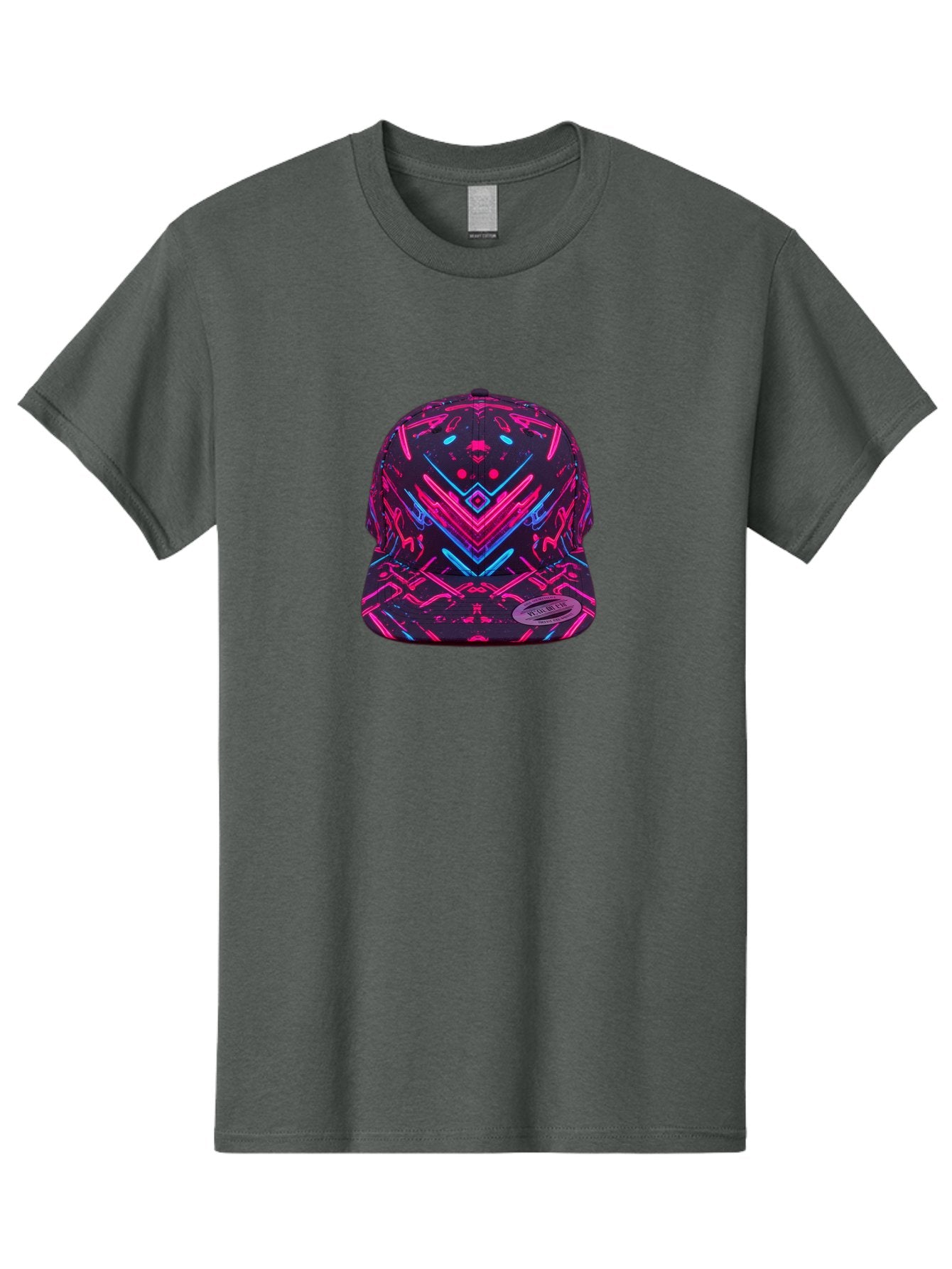 New-Era-Neon-Baseball-Cap Men'S Graphic Tee, 100% Cotton, Comfortable Casual Summer Wear, Machine Washable, Neon Pink And Blue Circuit Pattern, Futuristic Hat, Neon-Lit Design, Trendy Headwear, Streetwear Fashion, Bold Graphics Bad369 4