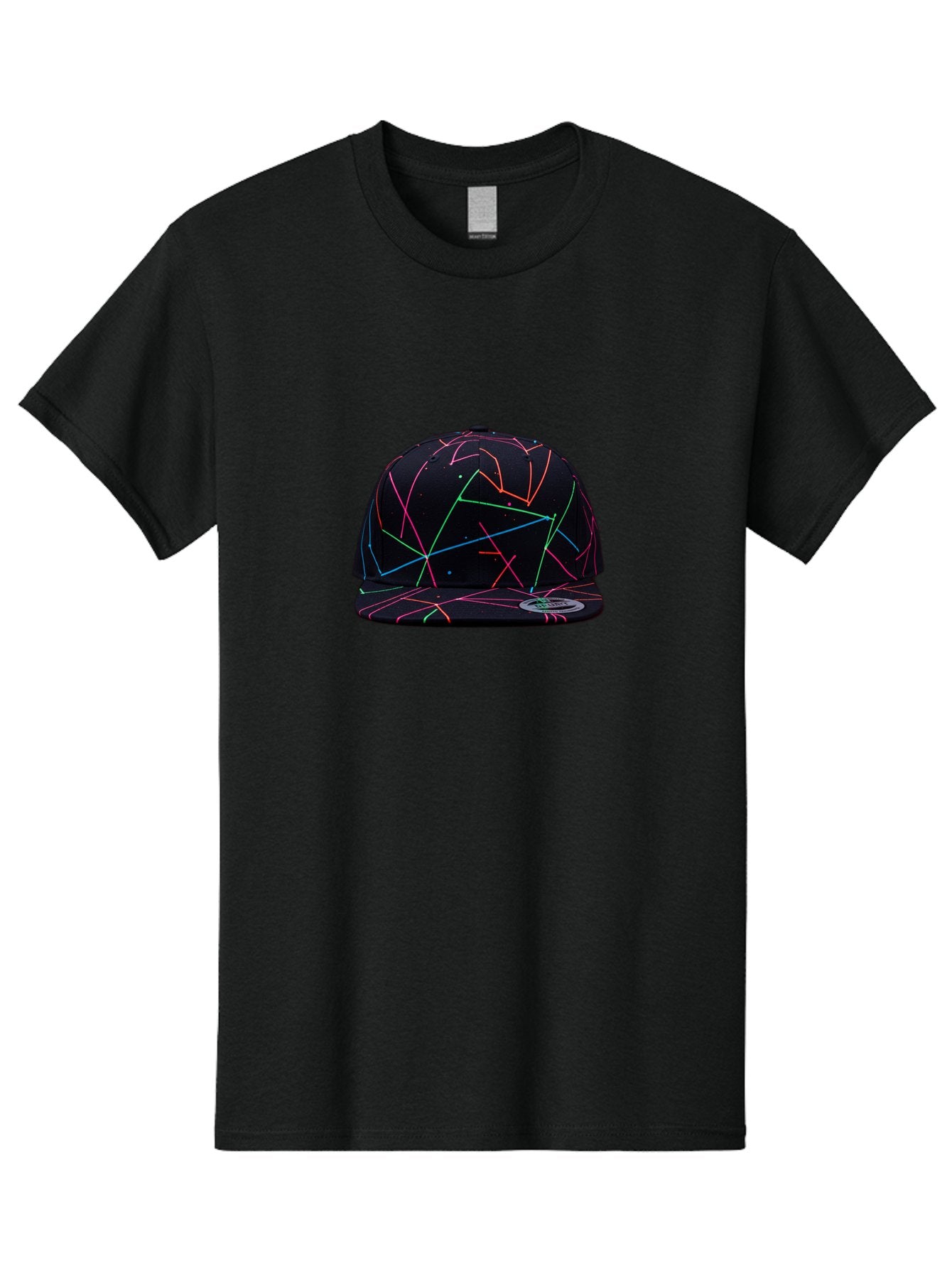 New-Era-Neon-Lines-Cap Men'S Graphic Tee, 100% Cotton, Comfortable Casual Summer Wear, Machine Washable, Baseball Cap, Neon Lines, Colorful Design, Streetwear Fashion, Urban Style, Trendy Accessory, Neon Pink, Neon Green, Neon Blue, Bad370 12