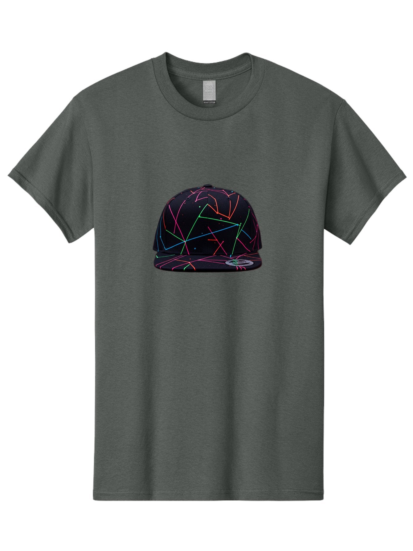 New-Era-Neon-Lines-Cap Men'S Graphic Tee, 100% Cotton, Comfortable Casual Summer Wear, Machine Washable, Baseball Cap, Neon Lines, Colorful Design, Streetwear Fashion, Urban Style, Trendy Accessory, Neon Pink, Neon Green, Neon Blue, Bad370 13