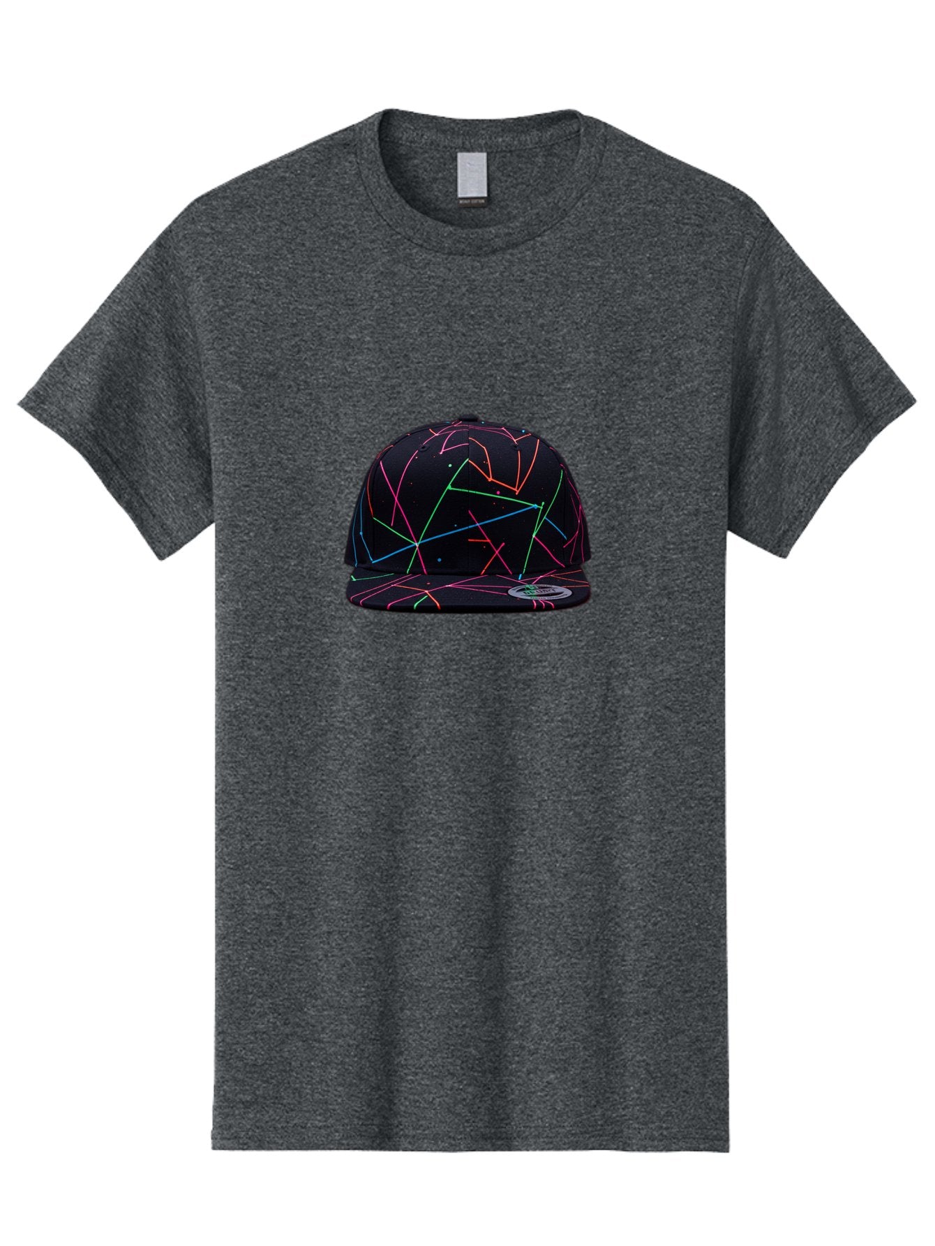 New-Era-Neon-Lines-Cap Men'S Graphic Tee, 100% Cotton, Comfortable Casual Summer Wear, Machine Washable, Baseball Cap, Neon Lines, Colorful Design, Streetwear Fashion, Urban Style, Trendy Accessory, Neon Pink, Neon Green, Neon Blue, Bad370 5