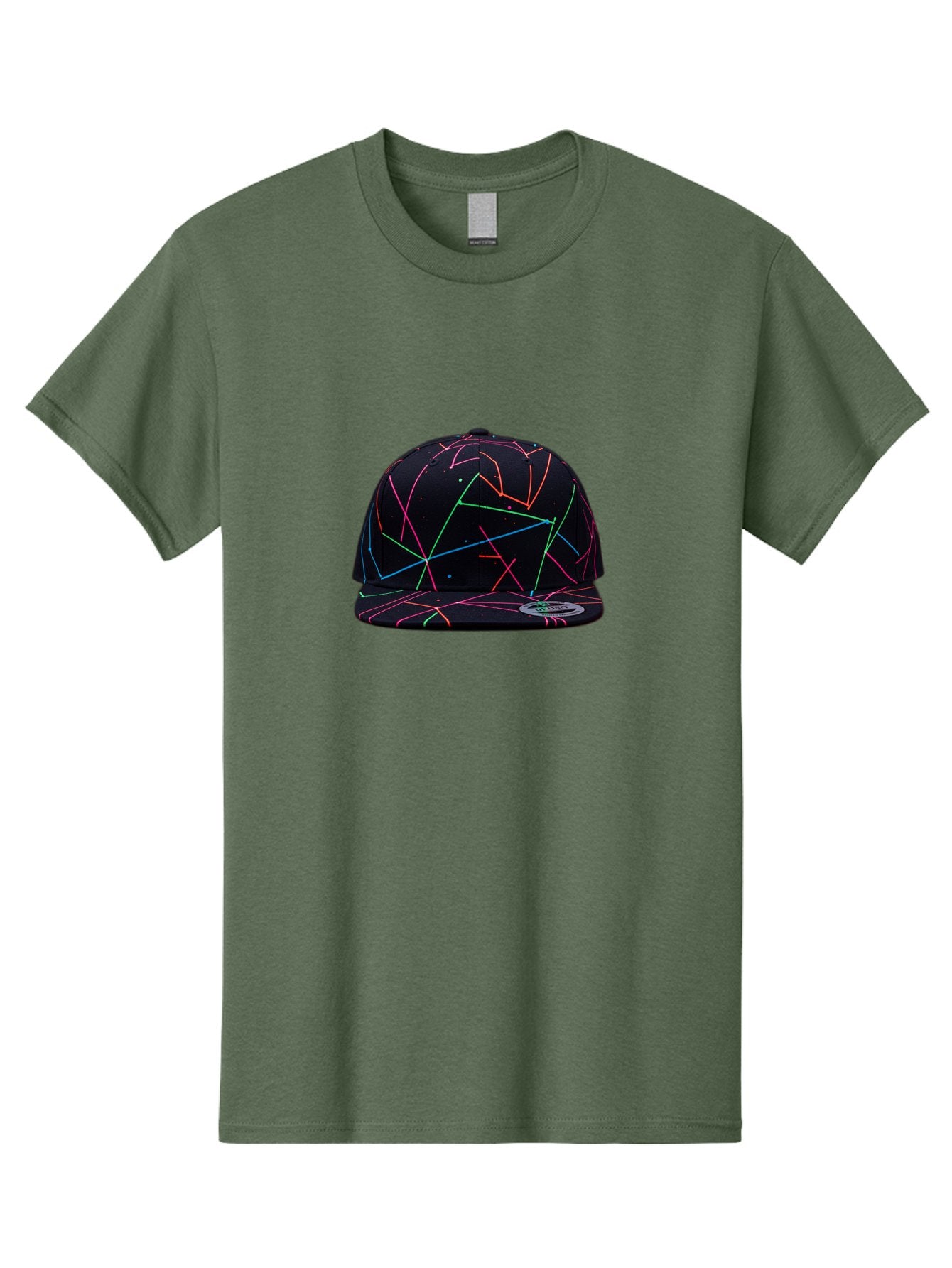 New-Era-Neon-Lines-Cap Men'S Graphic Tee, 100% Cotton, Comfortable Casual Summer Wear, Machine Washable, Baseball Cap, Neon Lines, Colorful Design, Streetwear Fashion, Urban Style, Trendy Accessory, Neon Pink, Neon Green, Neon Blue, Bad370 4