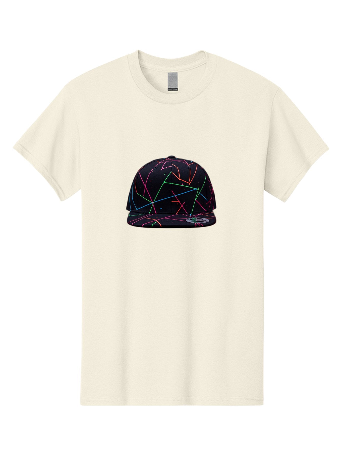 New-Era-Neon-Lines-Cap Men'S Graphic Tee, 100% Cotton, Comfortable Casual Summer Wear, Machine Washable, Baseball Cap, Neon Lines, Colorful Design, Streetwear Fashion, Urban Style, Trendy Accessory, Neon Pink, Neon Green, Neon Blue, Bad370