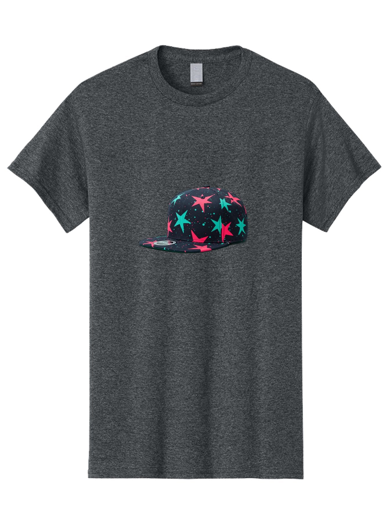 New-Era-Star-Snapback Men'S Graphic Tee, 100% Cotton, Comfortable Casual Summer Wear, Machine Washable, Baseball Cap, Snapback Hat, Star Pattern, Neon Colors, Pink Stars, Blue Stars, New Era Logo, Streetwear Fashion, Trendy Accessories, Bad371 15