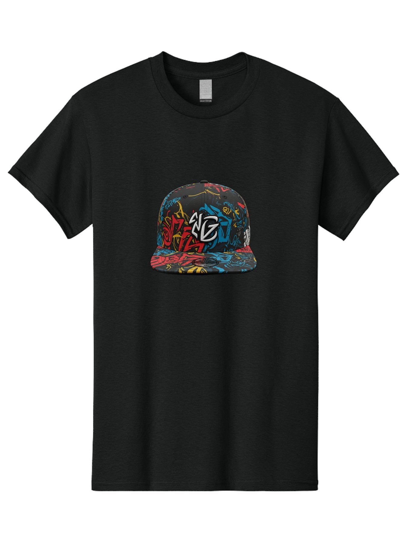 Ng-Baseball-Cap Men'S Graphic Tee, 100% Cotton, Comfortable Casual Summer Wear, Machine Washable, Graffiti Hat, Streetwear Fashion, Urban Style, Multicolored Cap, Ng Logo, Bold Graphics, Snapback Hat, Trendy Headwear, Casual Wear Bad373