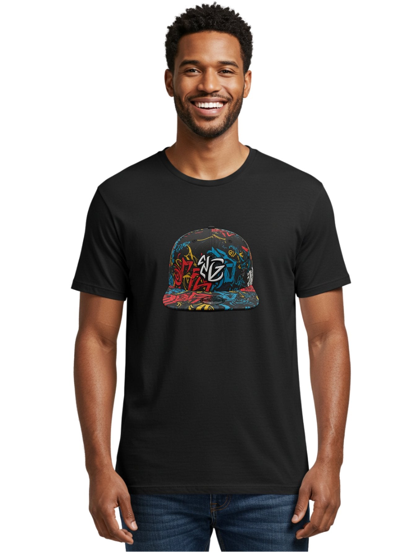Ng-Baseball-Cap Men'S Graphic Tee, 100% Cotton, Comfortable Casual Summer Wear, Machine Washable, Graffiti Hat, Streetwear Fashion, Urban Style, Multicolored Cap, Ng Logo, Bold Graphics, Snapback Hat, Trendy Headwear, Casual Wear Bad373 21