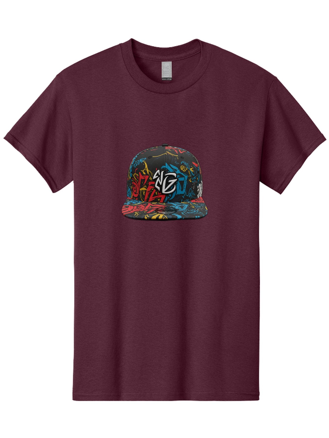 Ng-Baseball-Cap Men'S Graphic Tee, 100% Cotton, Comfortable Casual Summer Wear, Machine Washable, Graffiti Hat, Streetwear Fashion, Urban Style, Multicolored Cap, Ng Logo, Bold Graphics, Snapback Hat, Trendy Headwear, Casual Wear Bad373 13