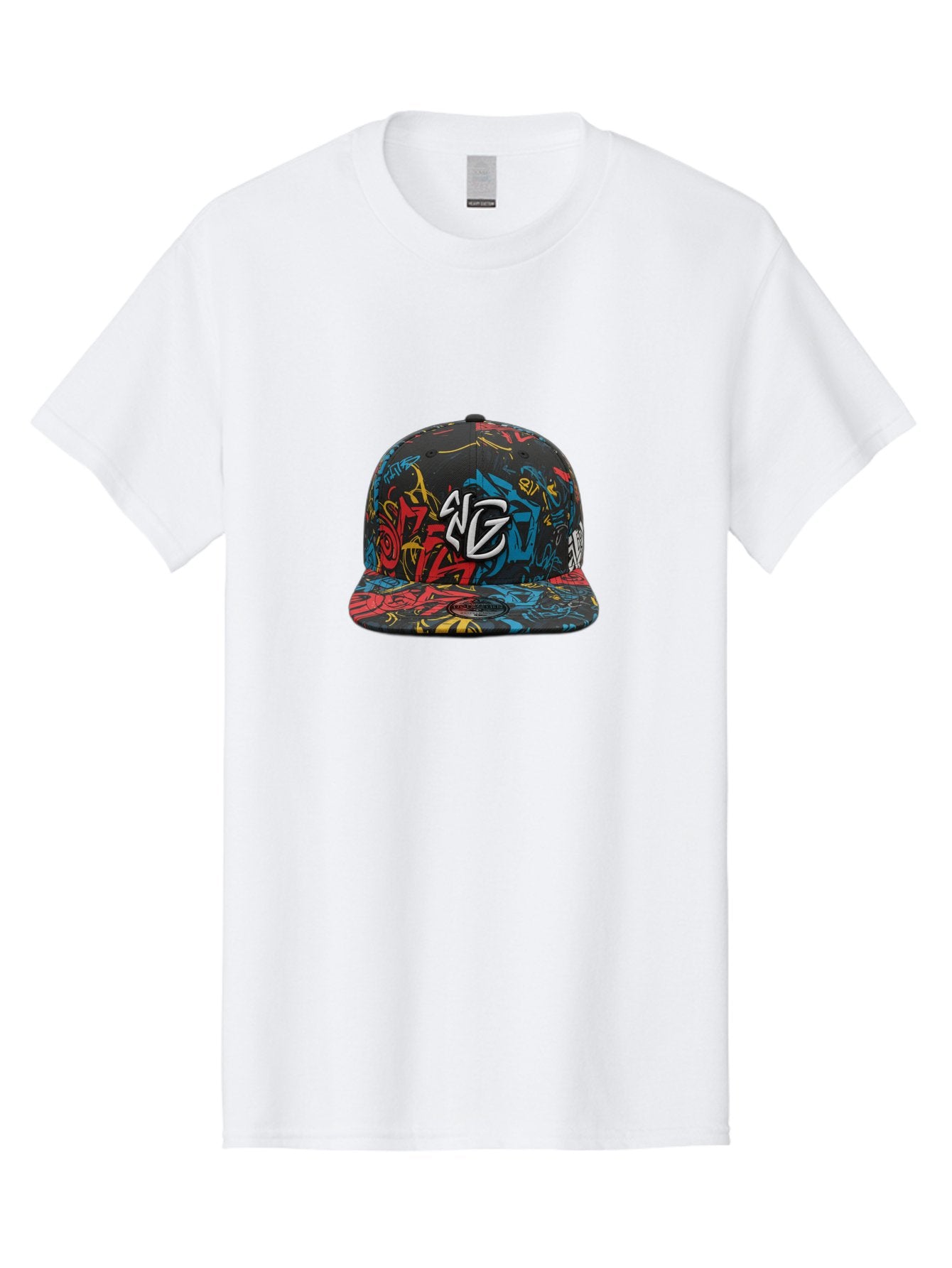 Ng-Baseball-Cap Men'S Graphic Tee, 100% Cotton, Comfortable Casual Summer Wear, Machine Washable, Graffiti Hat, Streetwear Fashion, Urban Style, Multicolored Cap, Ng Logo, Bold Graphics, Snapback Hat, Trendy Headwear, Casual Wear Bad373 15