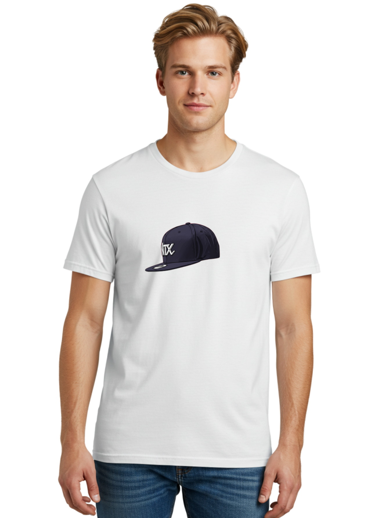 Ntx-Baseball-Cap Men'S Graphic Tee, 100% Cotton, Comfortable Casual Summer Wear, Machine Washable, Ntx Logo, Baseball Cap, Navy Blue Cap, White Logo, Sports Apparel, Streetwear Fashion, Casual Wear, Hat With Logo Bad377 21