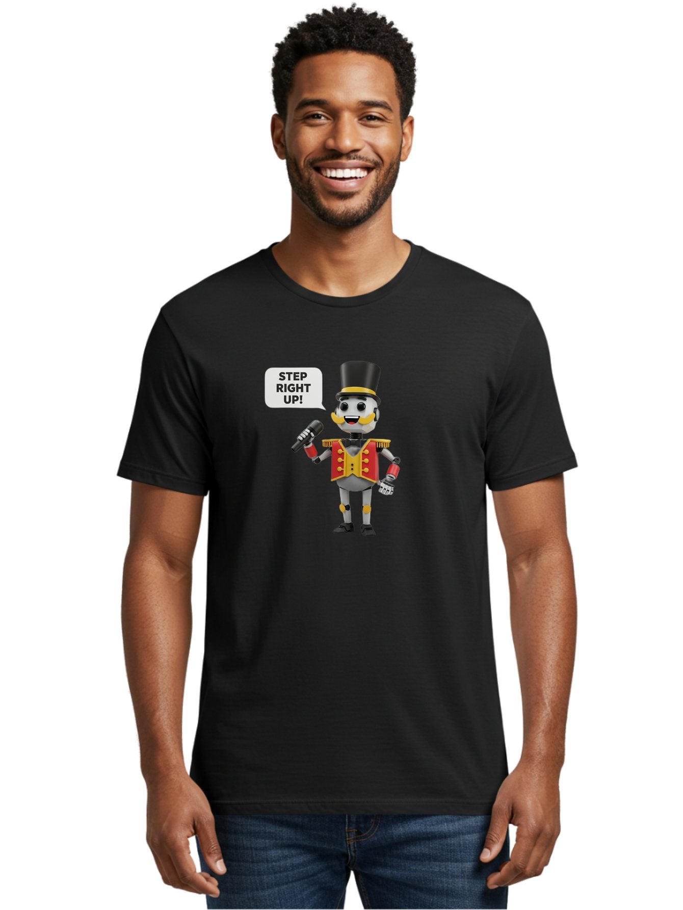 Nutcracker-Robot Men'S Graphic Tee, 100% Cotton, Comfortable Casual Summer Wear, Machine Washable, Nutcracker Robot, Mechanical Nutcracker, Robot Character, Step Right Up, Circus Ringmaster, Vintage Nutcracker, Steampunk Robot, Robotic Figure, Bad378 18