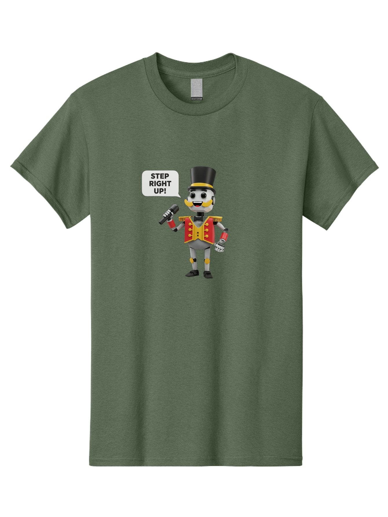 Nutcracker-Robot Men'S Graphic Tee, 100% Cotton, Comfortable Casual Summer Wear, Machine Washable, Nutcracker Robot, Mechanical Nutcracker, Robot Character, Step Right Up, Circus Ringmaster, Vintage Nutcracker, Steampunk Robot, Robotic Figure, Bad378