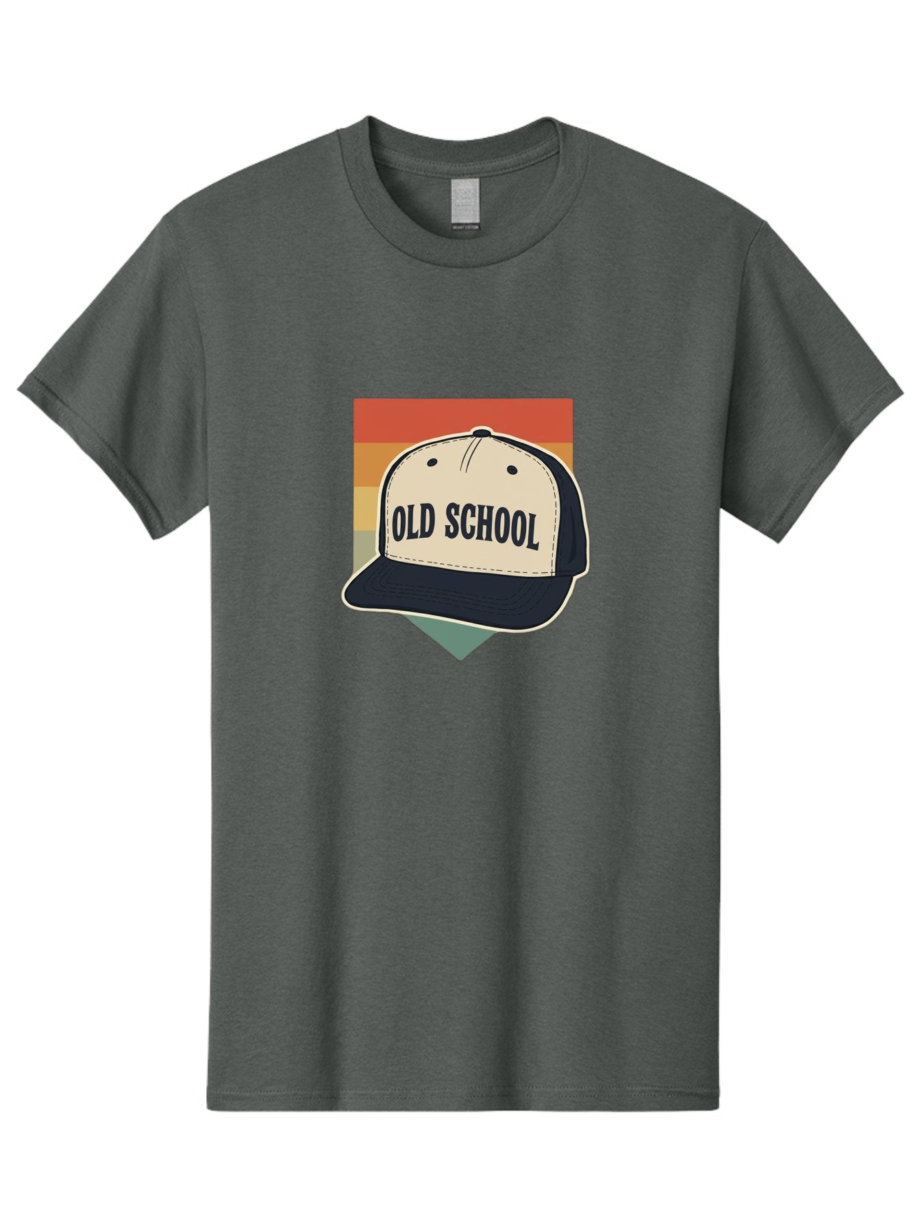 Old-School Men'S Graphic Tee, 100% Cotton, Comfortable Casual Summer Wear, Machine Washable, Classic Baseball Cap, Old School Hat, Vintage Style, Retro Fashion, Nostalgic Clothing, Casual Wear, Trucker Hat, Simple Design, Bold Text, Bad382 7