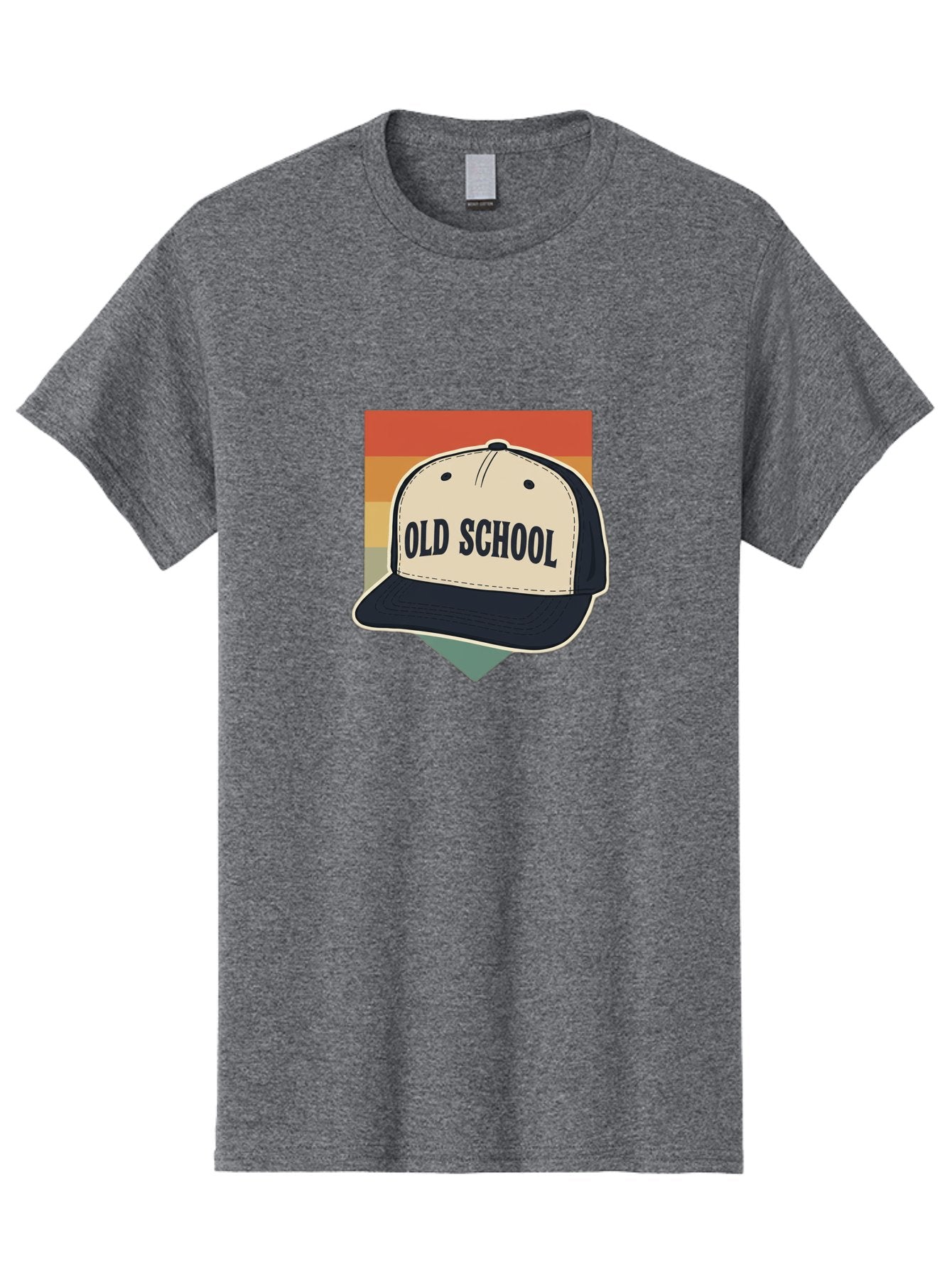 Old-School Men'S Graphic Tee, 100% Cotton, Comfortable Casual Summer Wear, Machine Washable, Classic Baseball Cap, Old School Hat, Vintage Style, Retro Fashion, Nostalgic Clothing, Casual Wear, Trucker Hat, Simple Design, Bold Text, Bad382 4